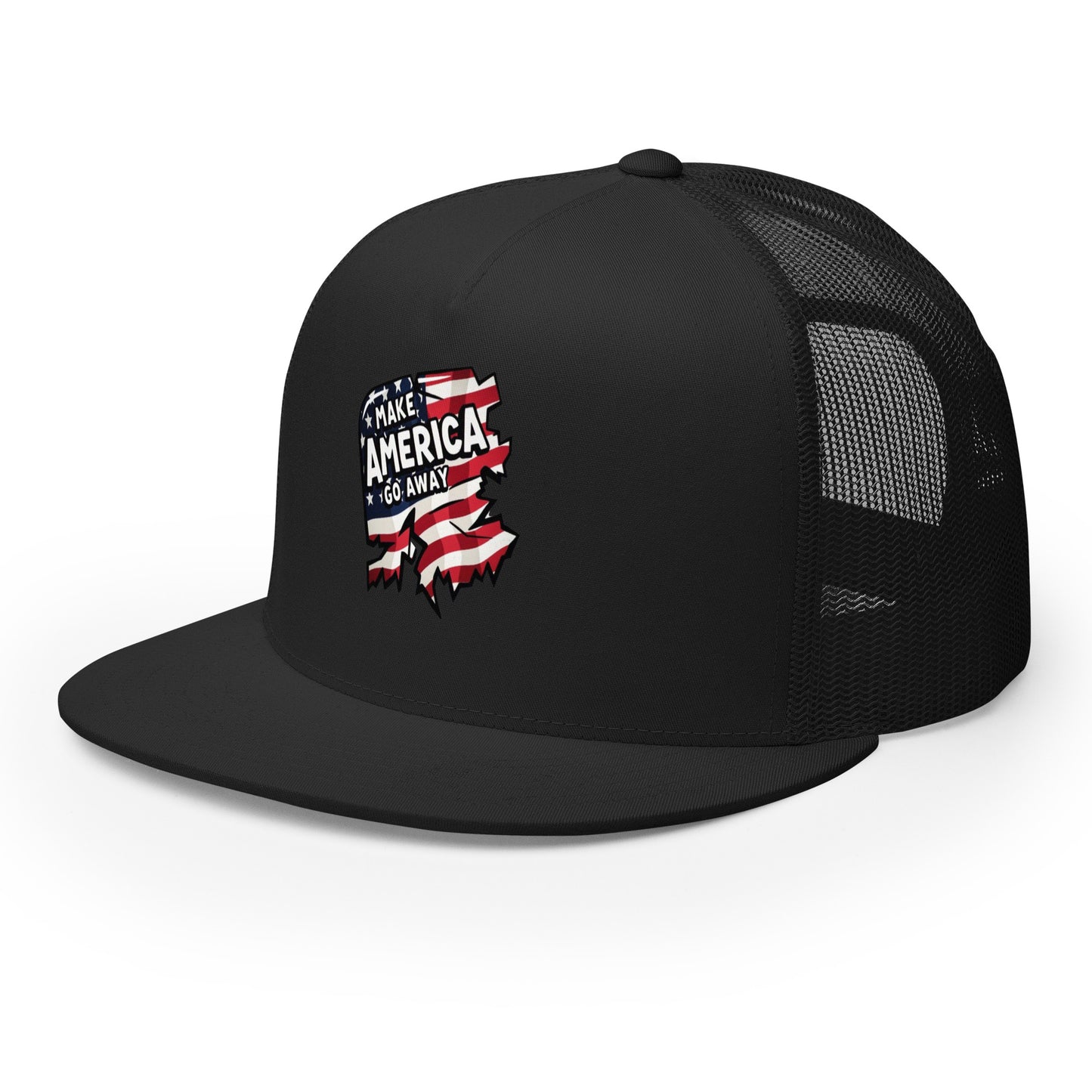 MAGA “Make America Go Away” Trucker Cap from Rare Plus Apparel – unique movie & pop culture inspired design.