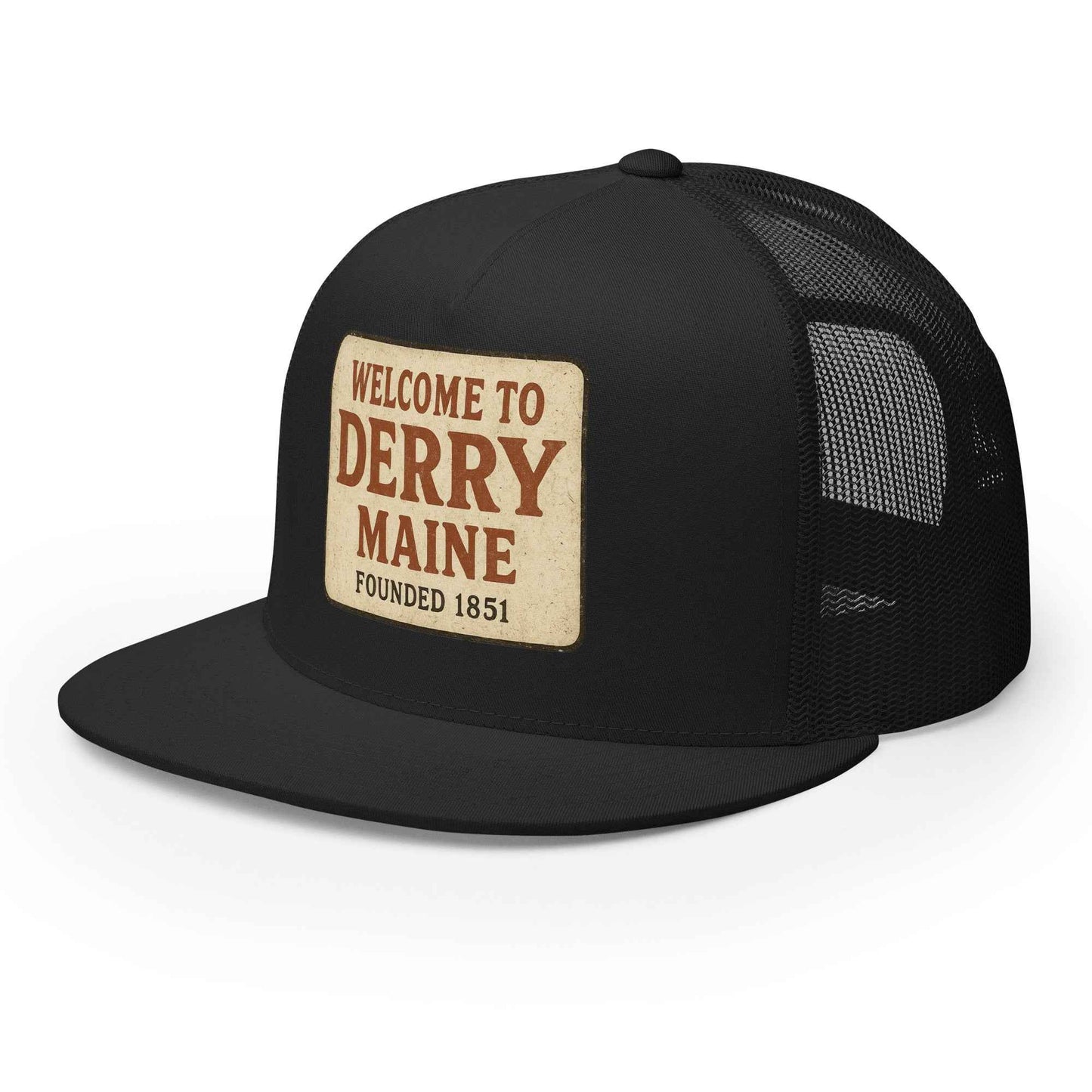 Welcome to Derry, Maine: Founded 1851 Cap Trucker Hat