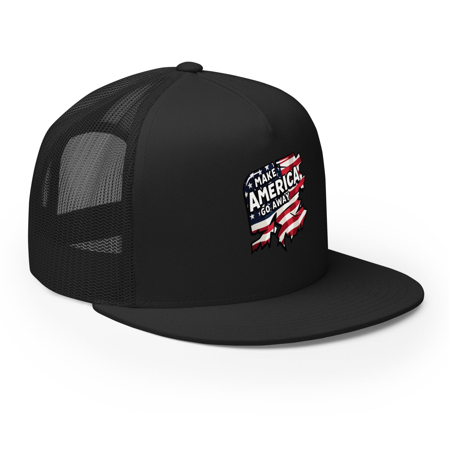 MAGA “Make America Go Away” Trucker Cap from Rare Plus Apparel – unique movie & pop culture inspired design.