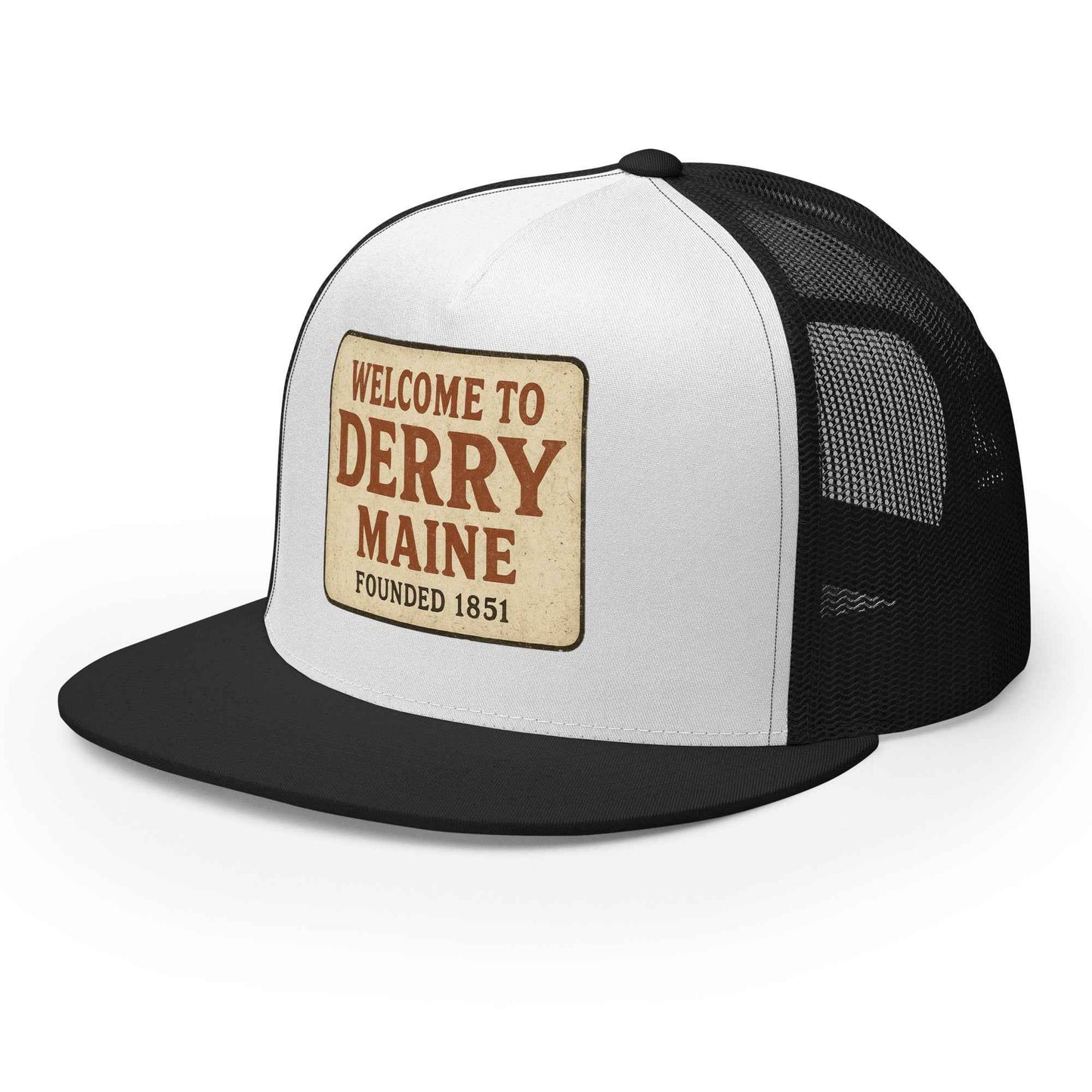 Welcome to Derry, Maine: Founded 1851 Cap Trucker Hat