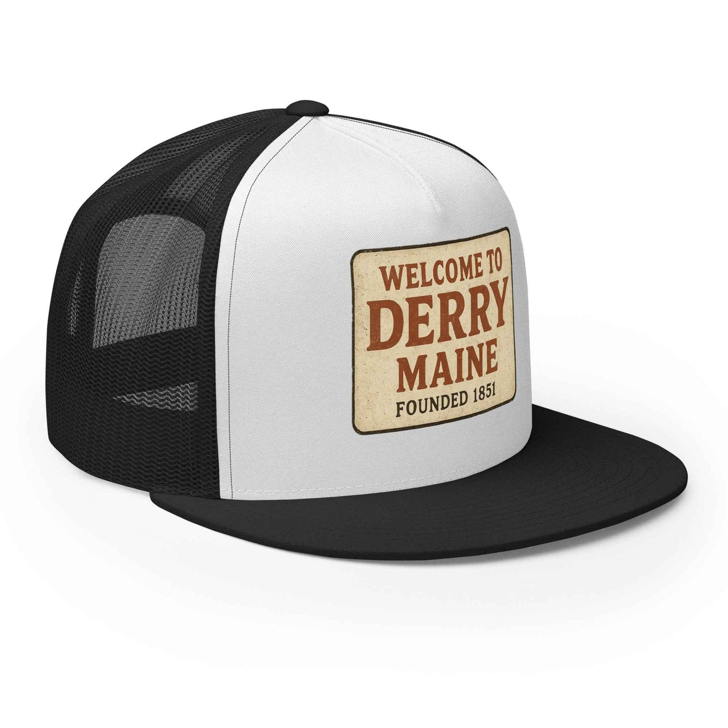 Welcome to Derry, Maine: Founded 1851 Cap Trucker Hat