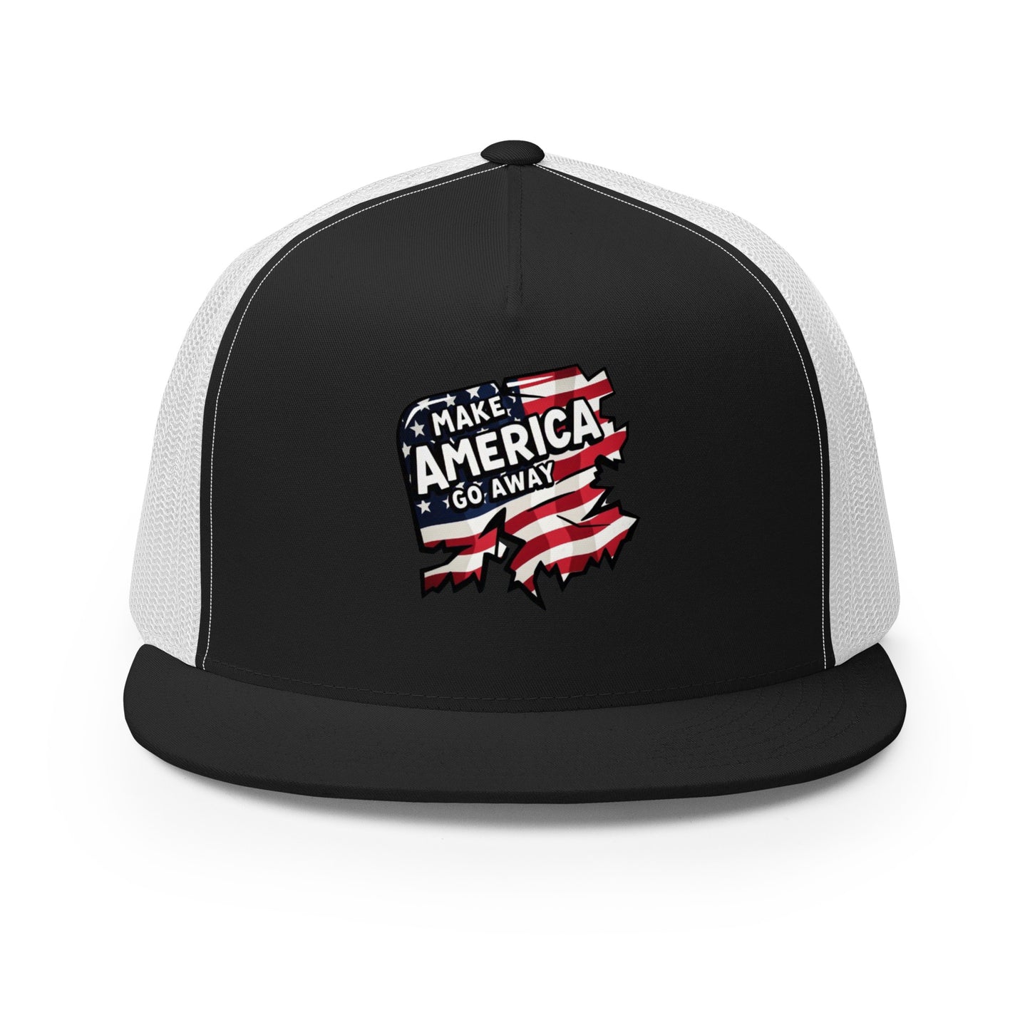MAGA “Make America Go Away” Trucker Cap from Rare Plus Apparel – unique movie & pop culture inspired design.
