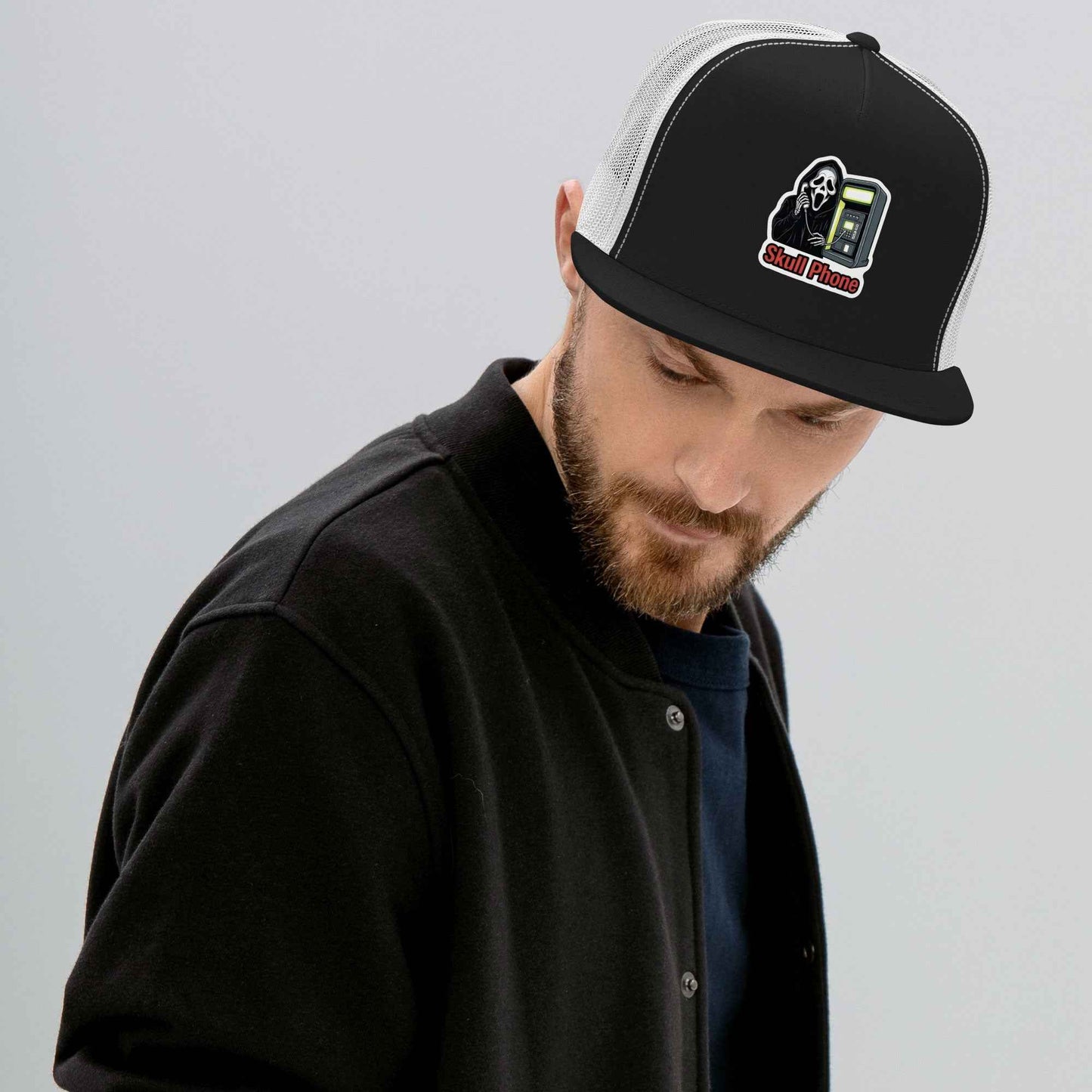 Skull Phone Skeleton Trucker Cap