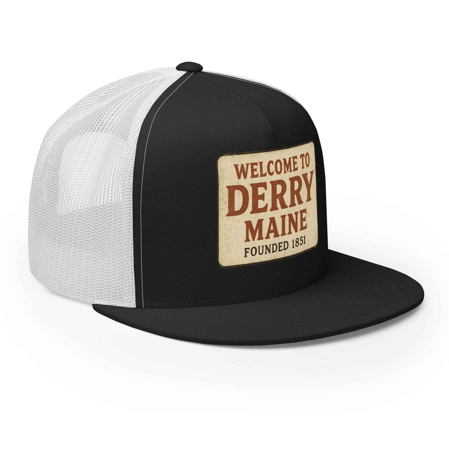 Welcome to Derry, Maine: Founded 1851 Cap Trucker Hat