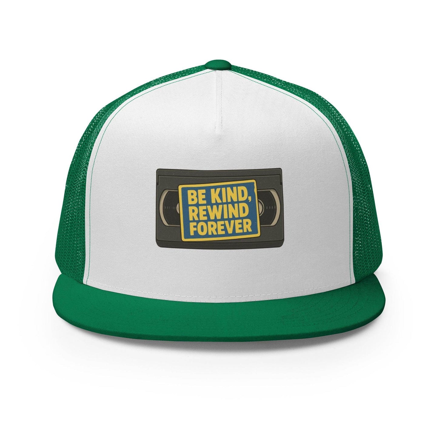 Be Kind, Rewind Forever Trucker Cap from Rare Plus Apparel – unique movie & pop culture inspired design.