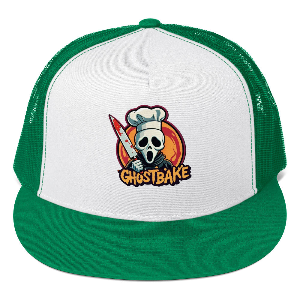 GhostBake Trucker Cap from Rare Plus Apparel – unique movie & pop culture inspired design.