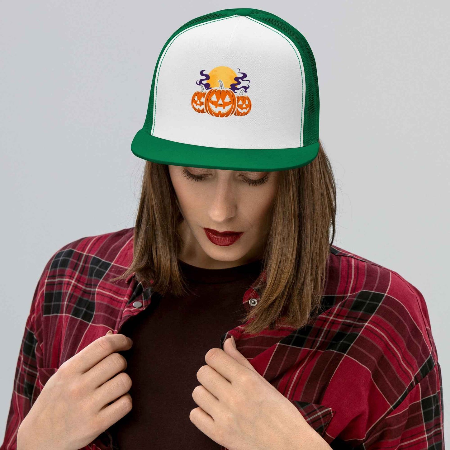“Midnight Pumpkins” The Jack-O-Lantern Parade Trucker Cap