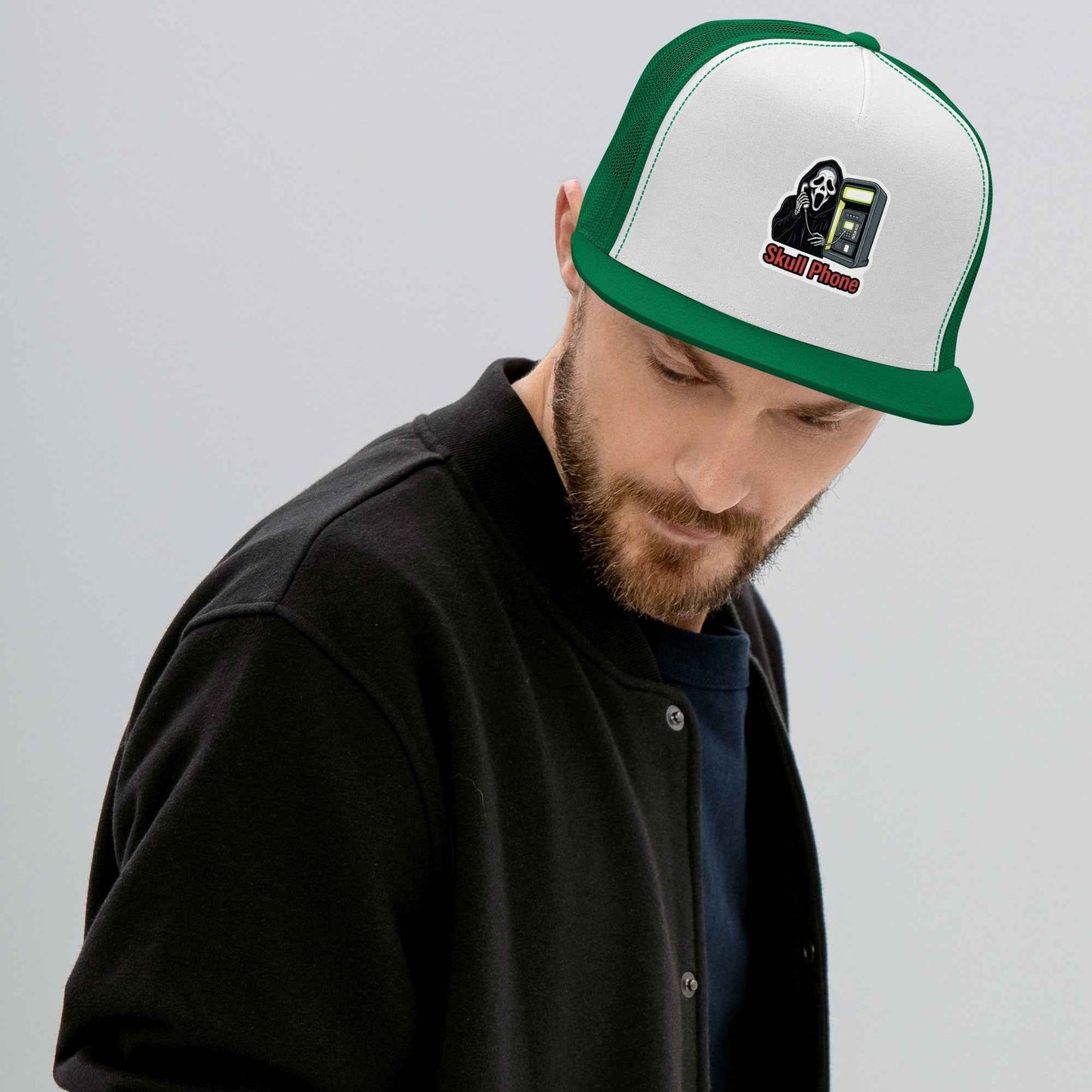 Skull Phone Skeleton Trucker Cap
