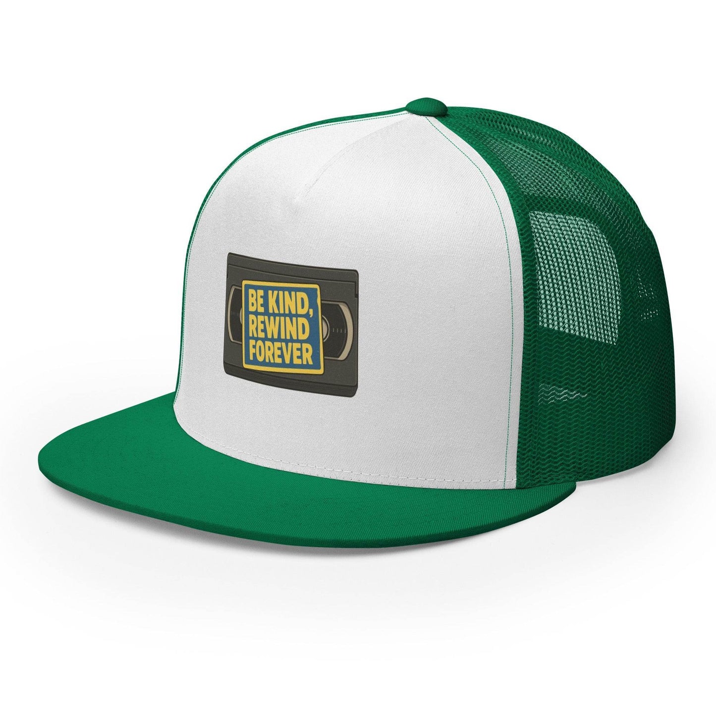 Be Kind, Rewind Forever Trucker Cap from Rare Plus Apparel – unique movie & pop culture inspired design.