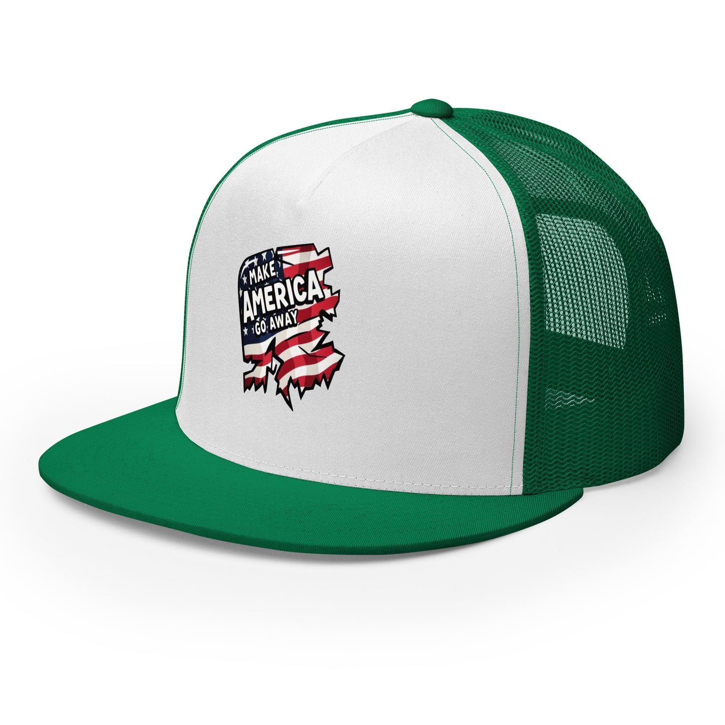 MAGA “Make America Go Away” Trucker Cap from Rare Plus Apparel – unique movie & pop culture inspired design.