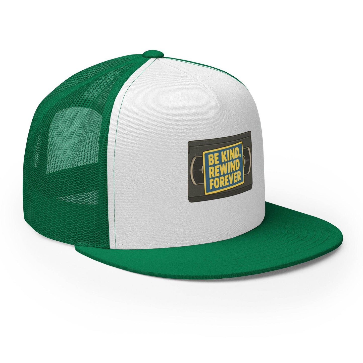 Be Kind, Rewind Forever Trucker Cap from Rare Plus Apparel – unique movie & pop culture inspired design.