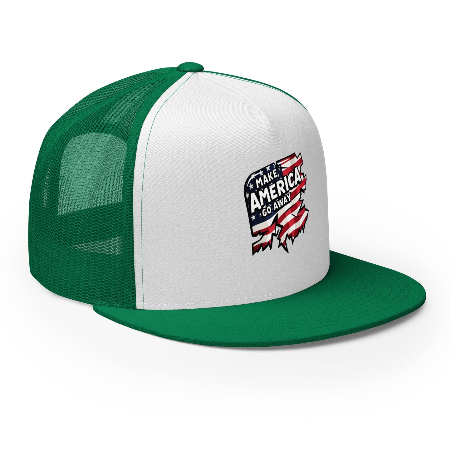 MAGA “Make America Go Away” Trucker Cap from Rare Plus Apparel – unique movie & pop culture inspired design.