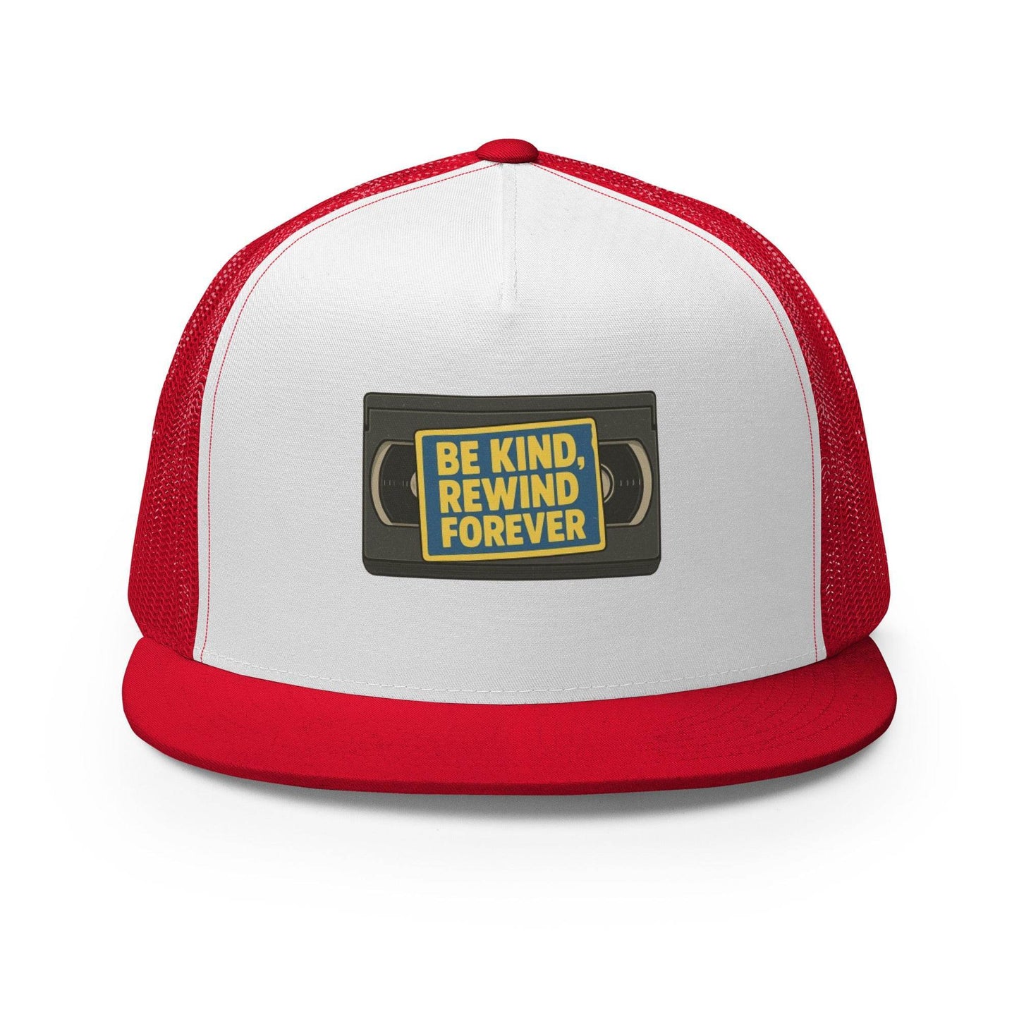 Be Kind, Rewind Forever Trucker Cap from Rare Plus Apparel – unique movie & pop culture inspired design.