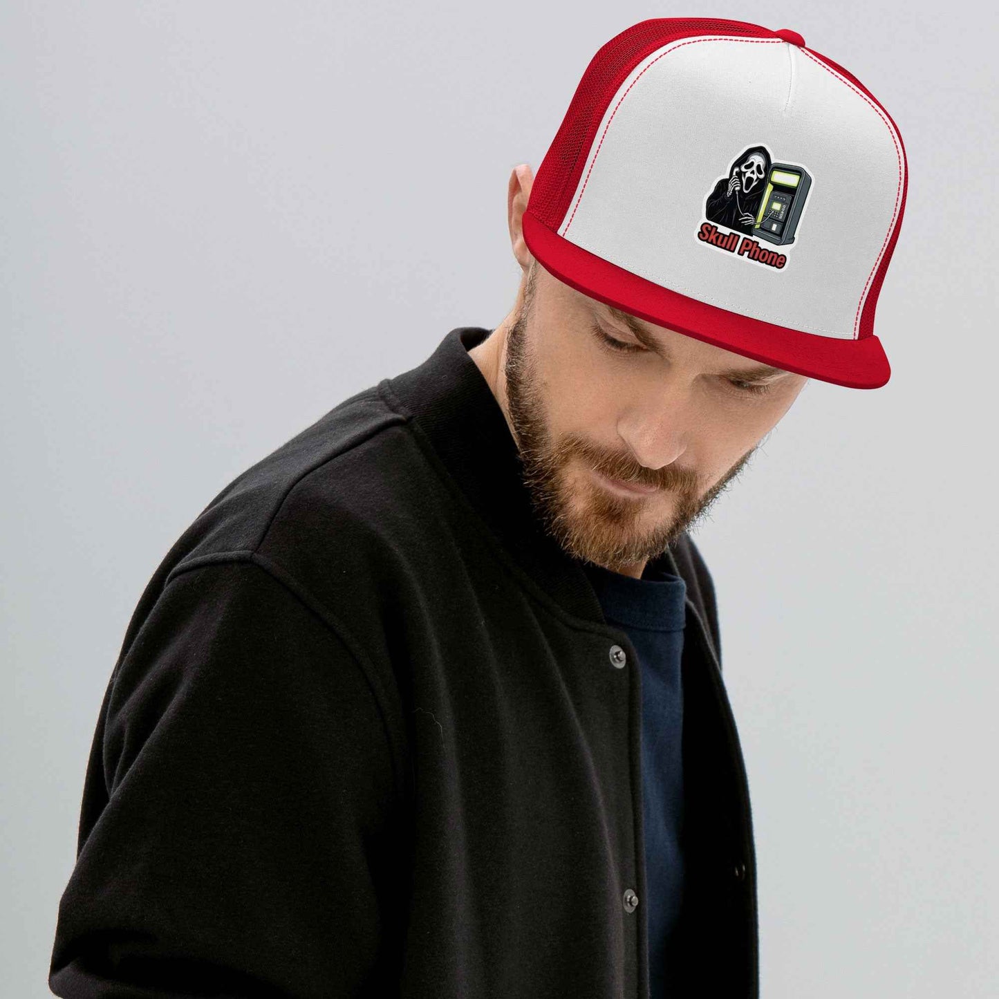Skull Phone Skeleton Trucker Cap