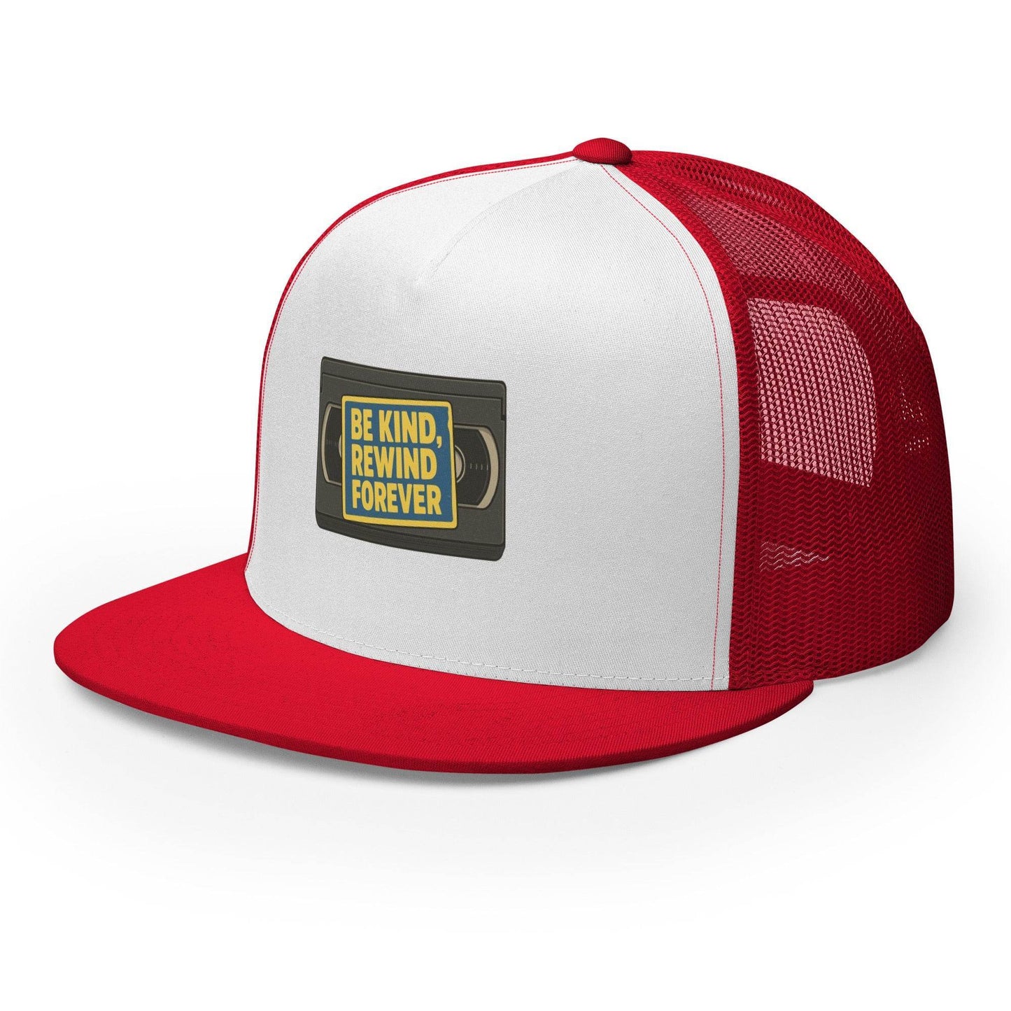 Be Kind, Rewind Forever Trucker Cap from Rare Plus Apparel – unique movie & pop culture inspired design.