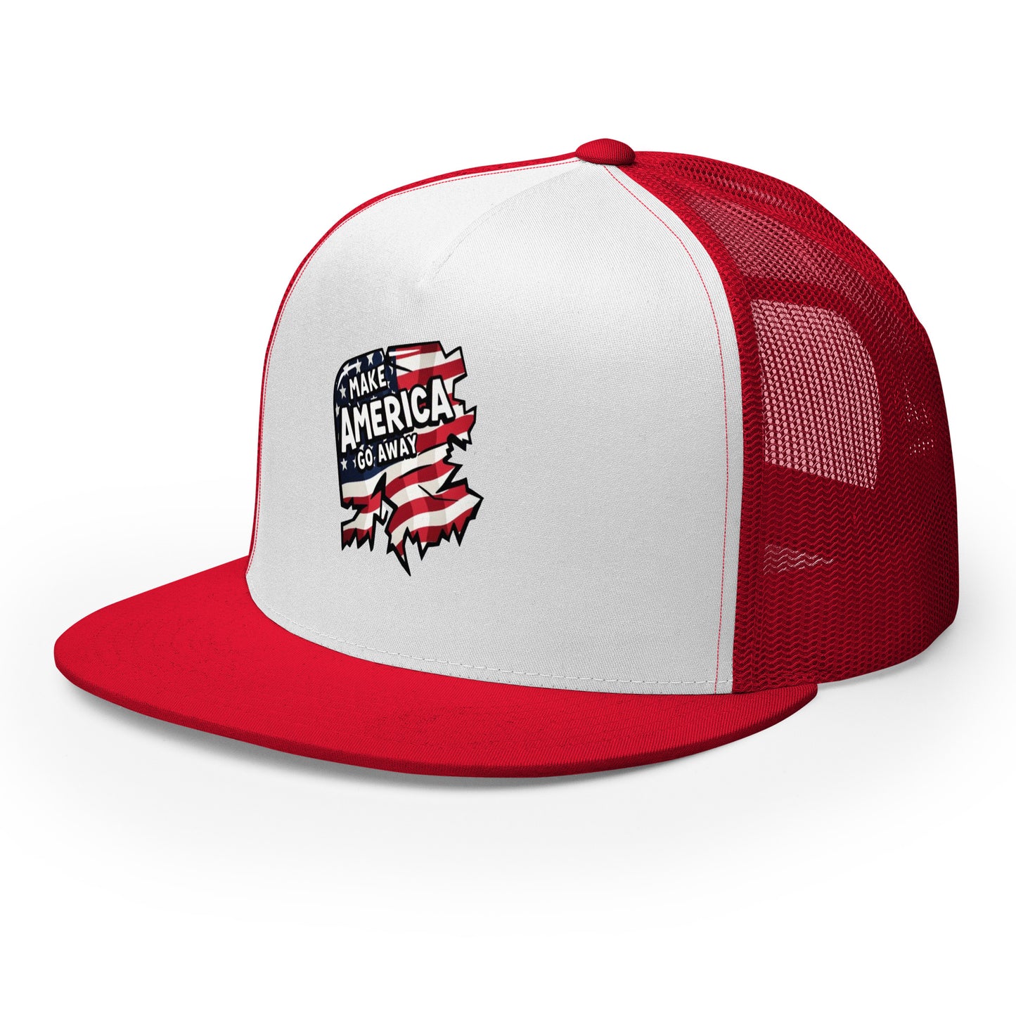 MAGA “Make America Go Away” Trucker Cap from Rare Plus Apparel – unique movie & pop culture inspired design.