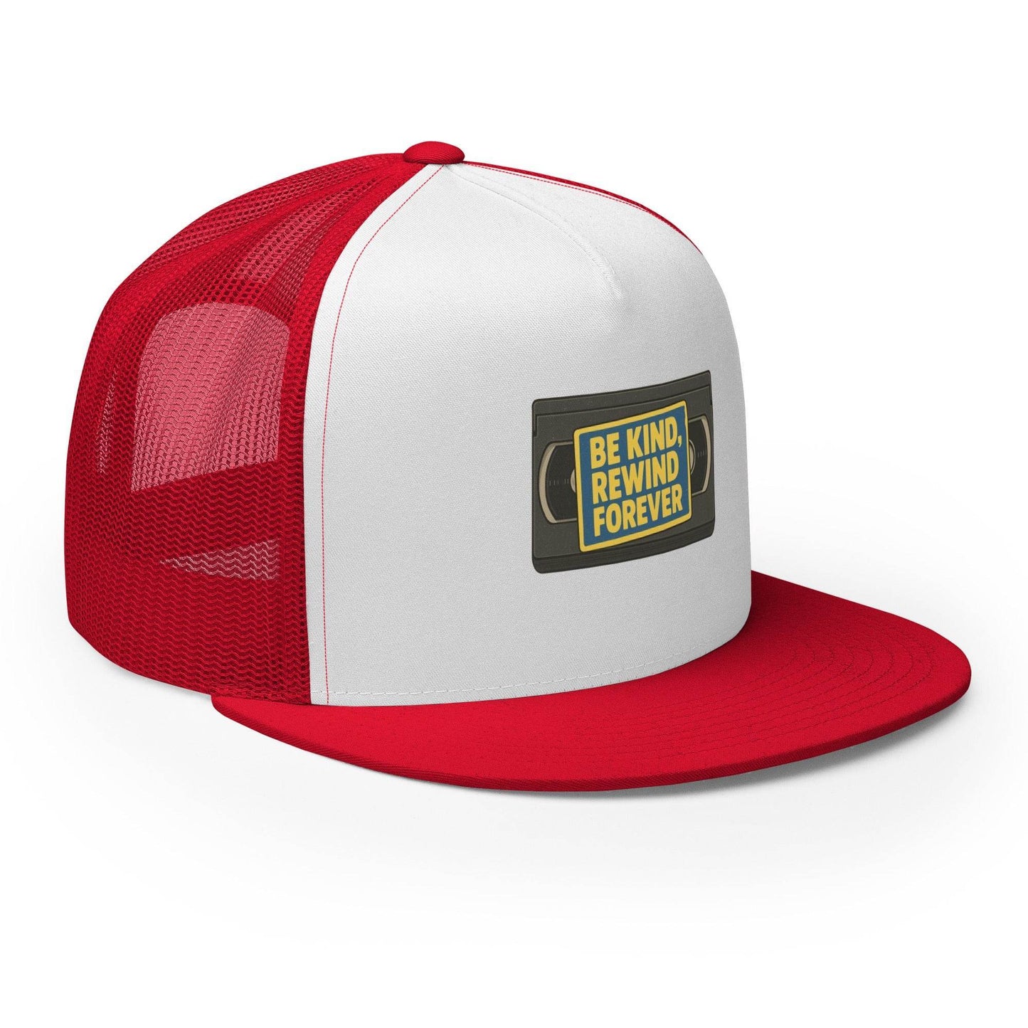 Be Kind, Rewind Forever Trucker Cap from Rare Plus Apparel – unique movie & pop culture inspired design.