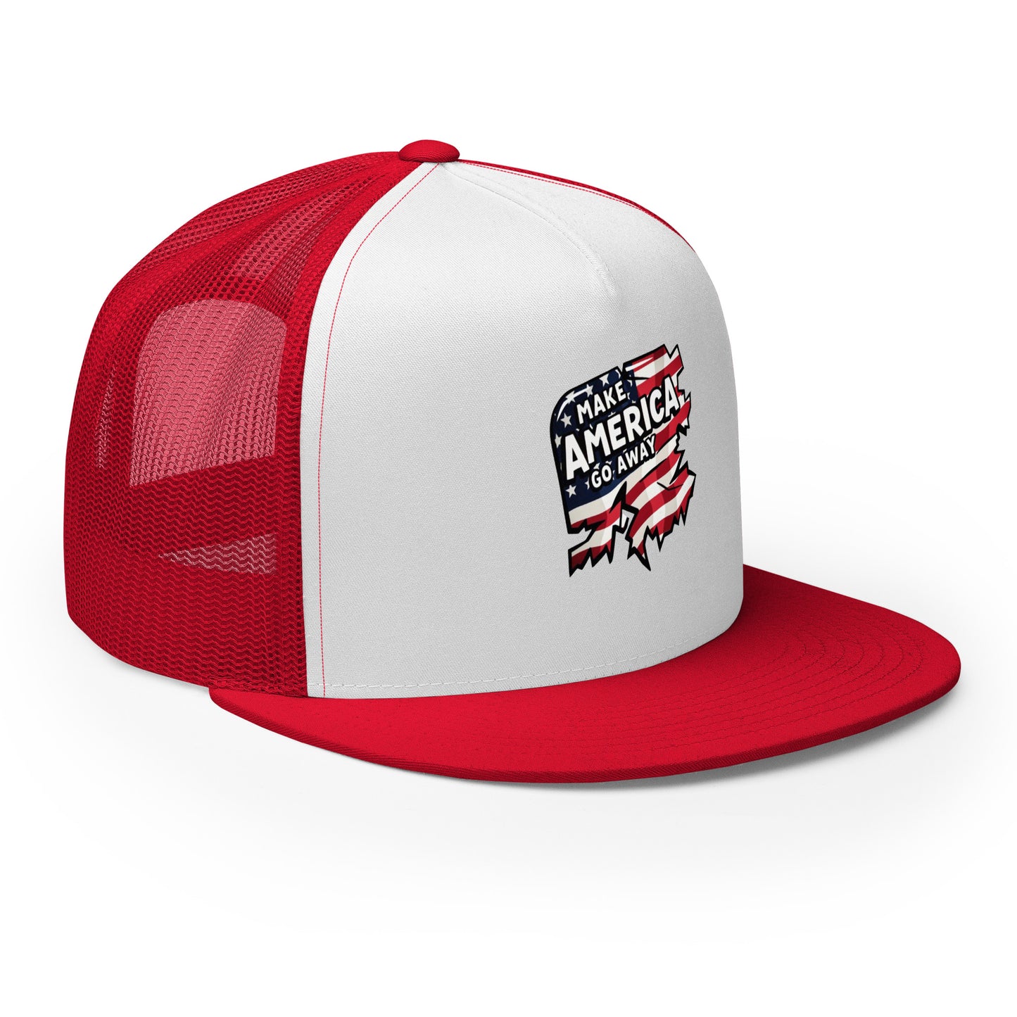 MAGA “Make America Go Away” Trucker Cap from Rare Plus Apparel – unique movie & pop culture inspired design.