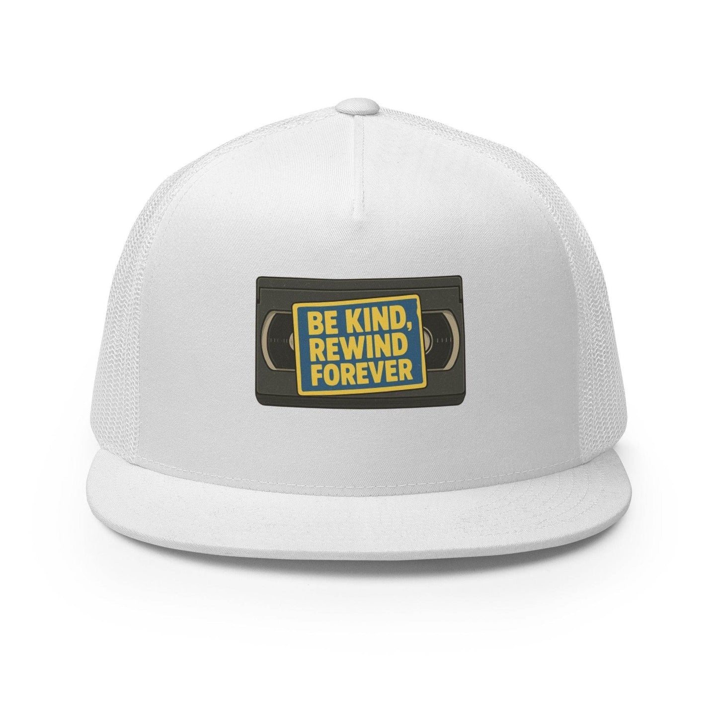 Be Kind, Rewind Forever Trucker Cap from Rare Plus Apparel – unique movie & pop culture inspired design.