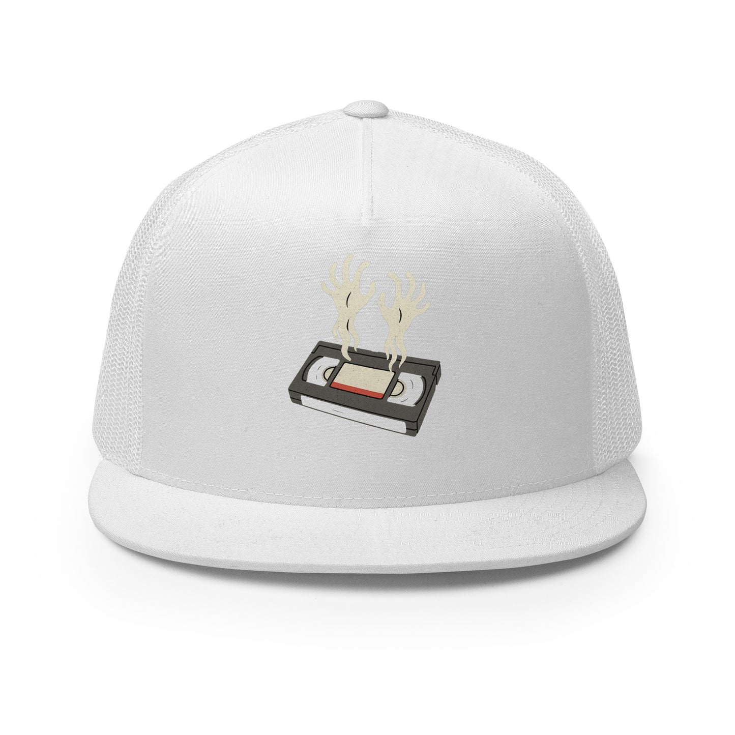 Cursed Media Trucker Cap from Rare Plus Apparel – unique movie & pop culture inspired design.