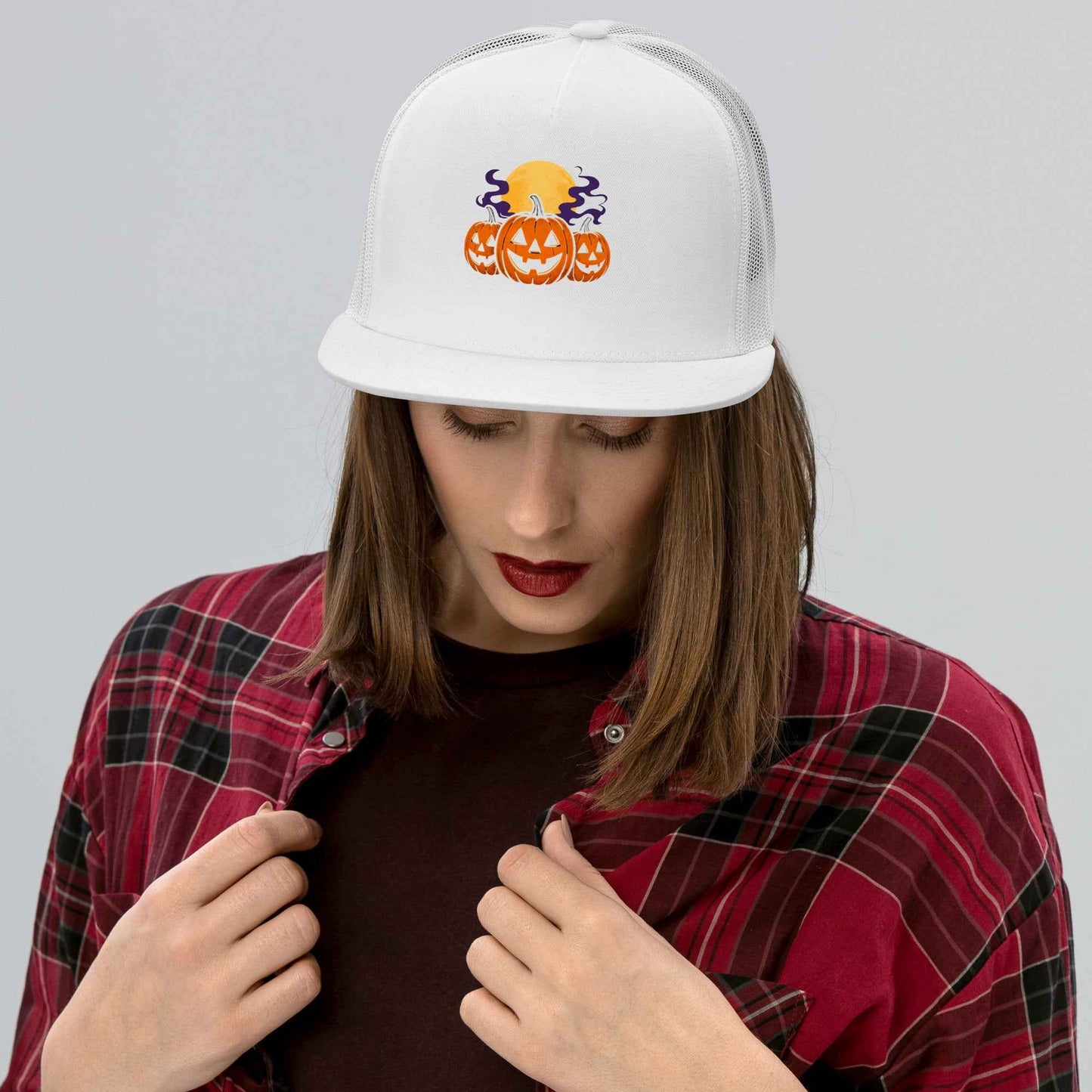 “Midnight Pumpkins” The Jack-O-Lantern Parade Trucker Cap