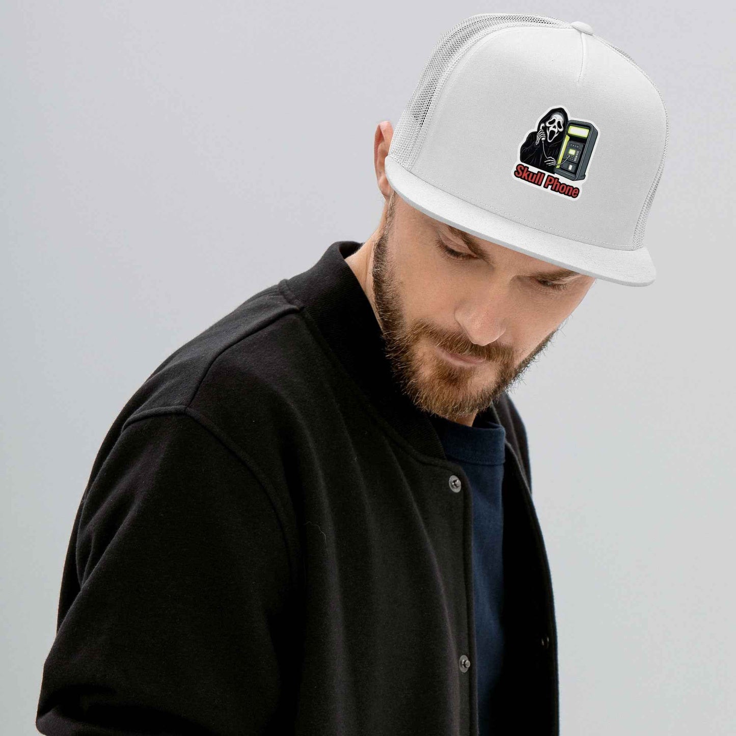 Skull Phone Skeleton Trucker Cap