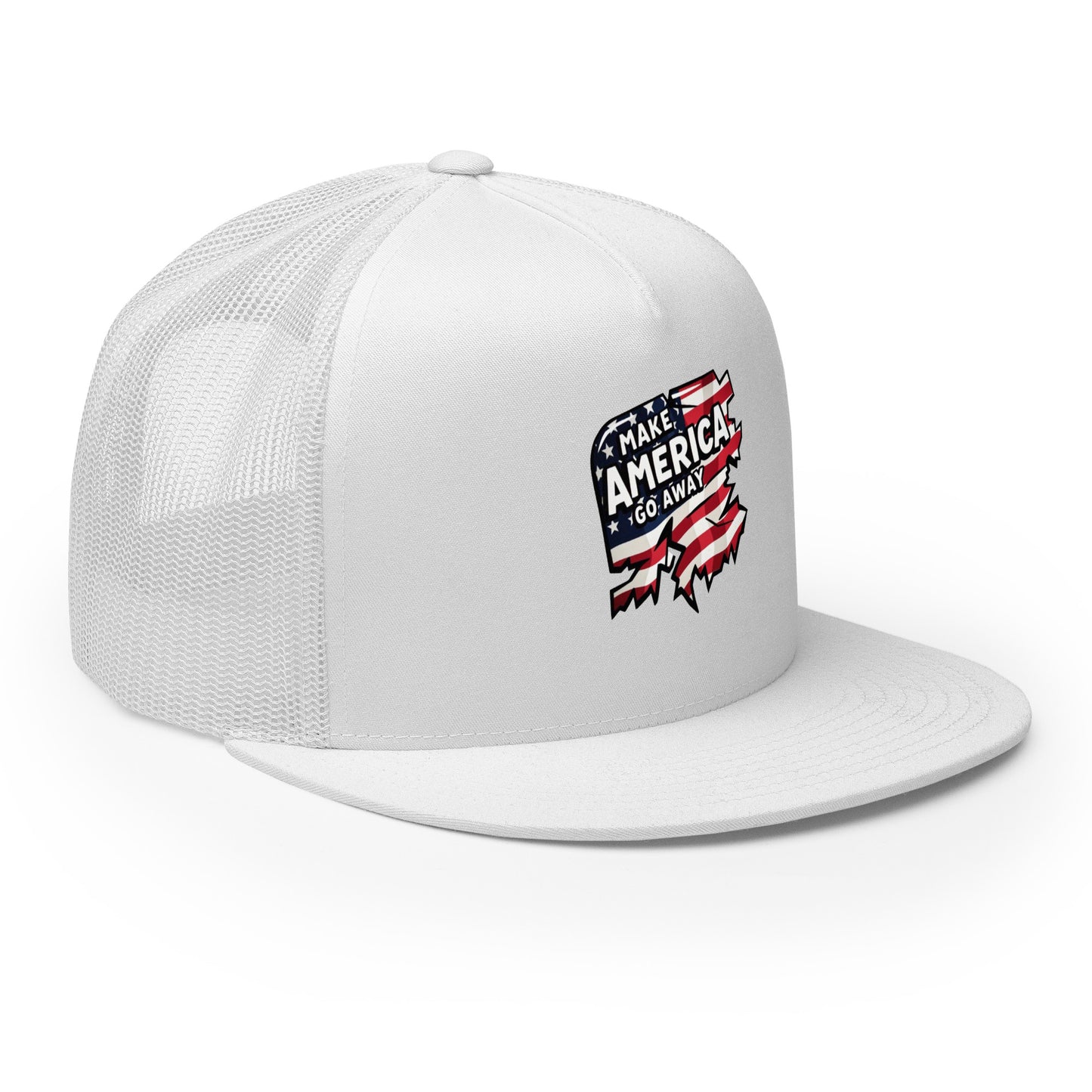 MAGA “Make America Go Away” Trucker Cap from Rare Plus Apparel – unique movie & pop culture inspired design.