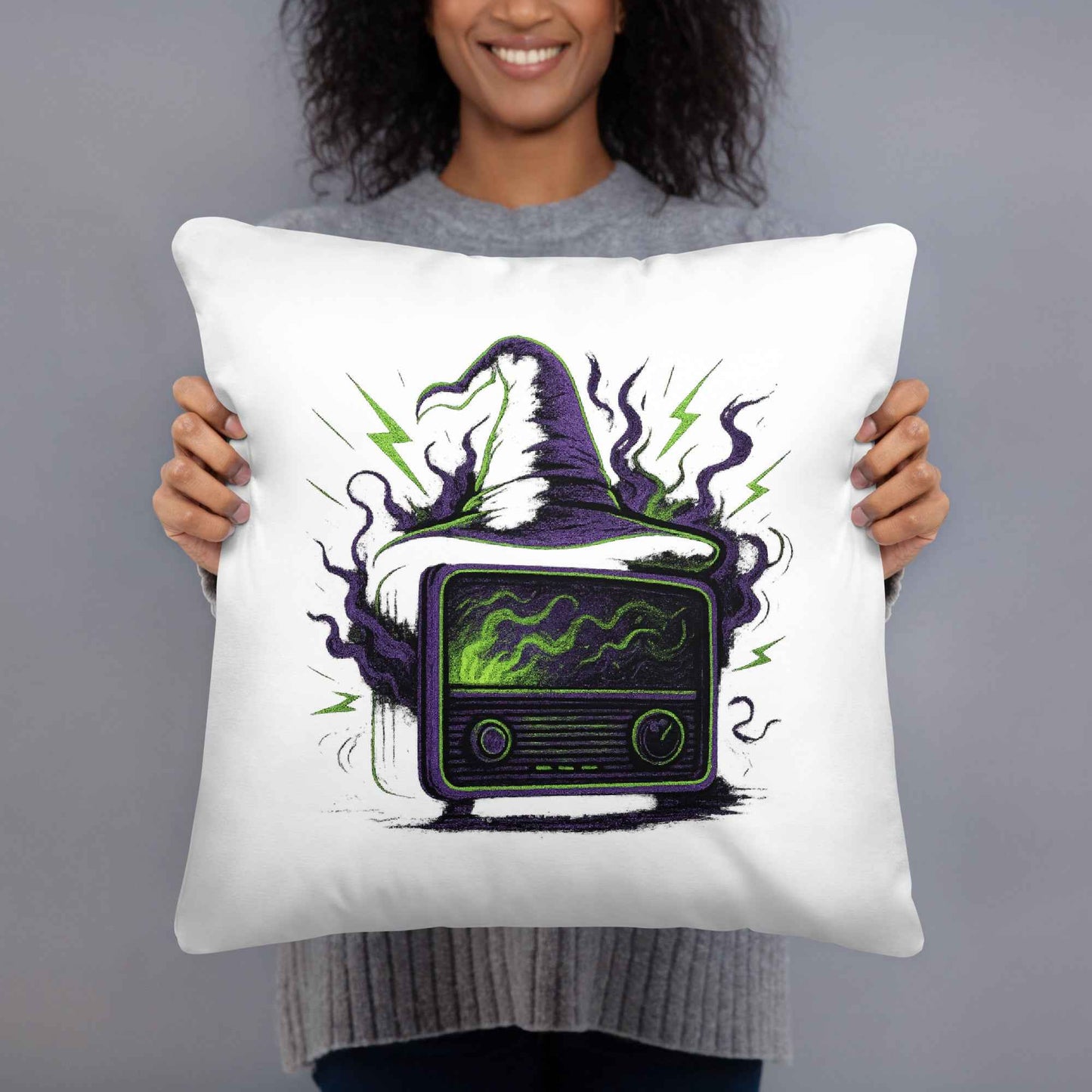 “Witching Hour Radio” Spells, Static & Screams Basic Pillow