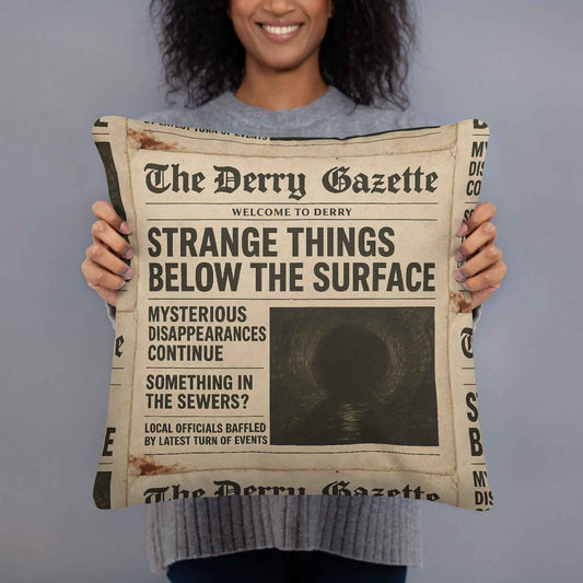 The Derry Gazette “Strange Things Below the Surface” Basic Pillow