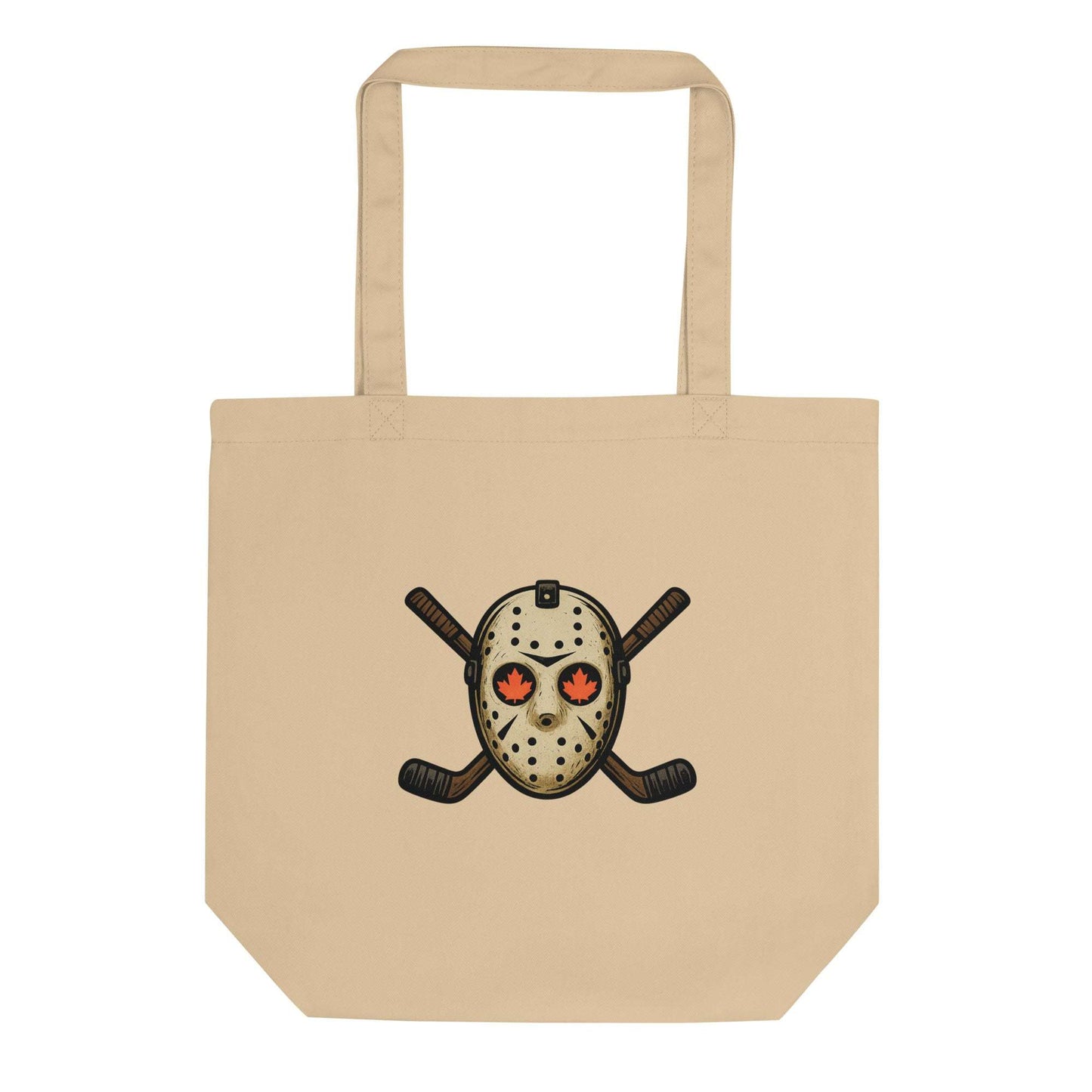 Hockey Mask Haunt Eco Tote Bag from Rare Plus Apparel – unique movie & pop culture inspired design.
