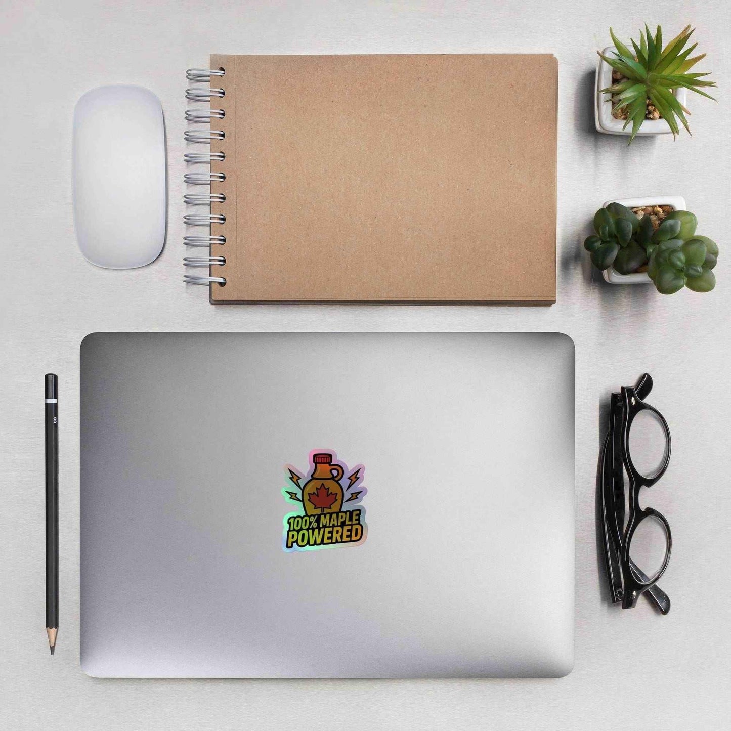 100% Maple Powered Holographic stickers