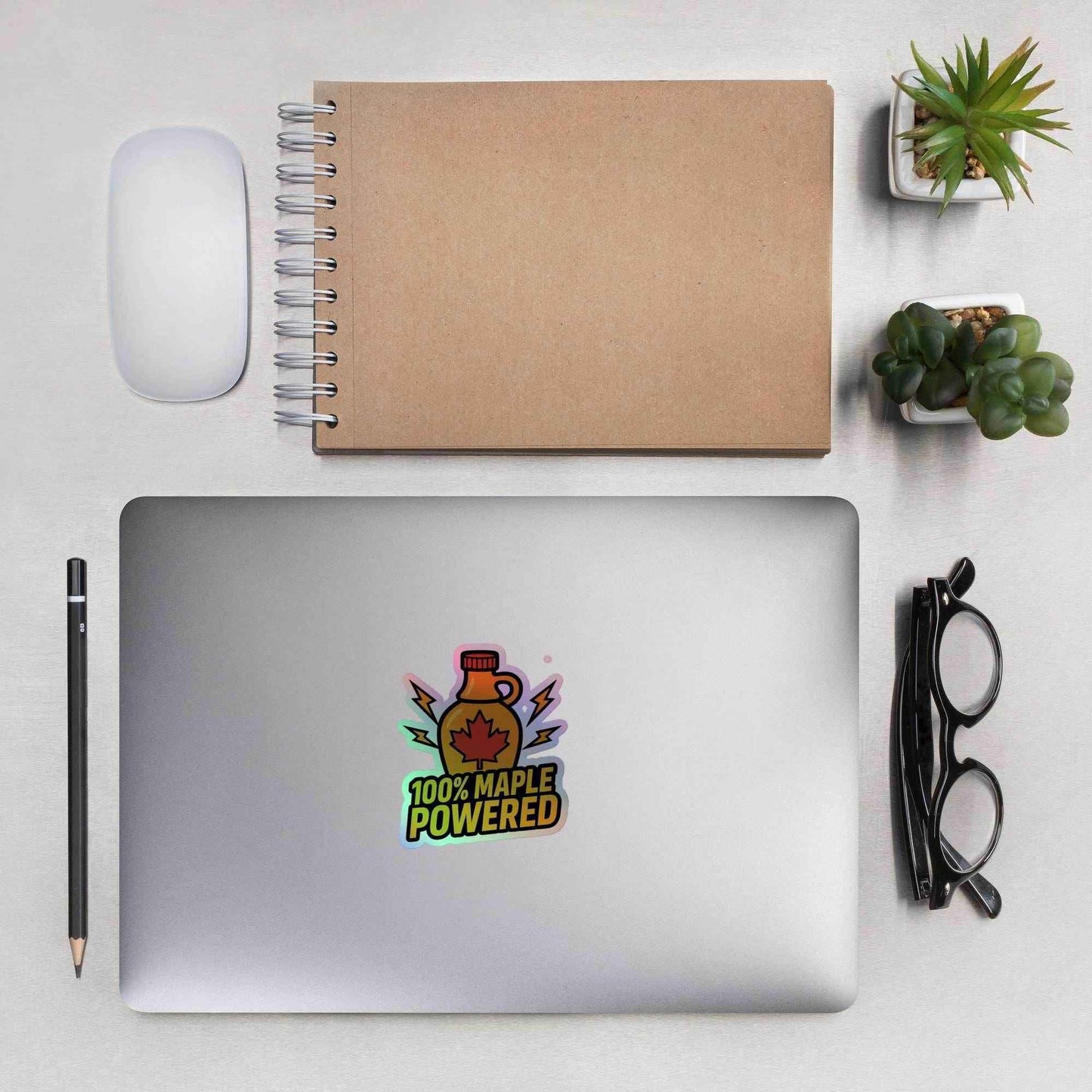 100% Maple Powered Holographic stickers