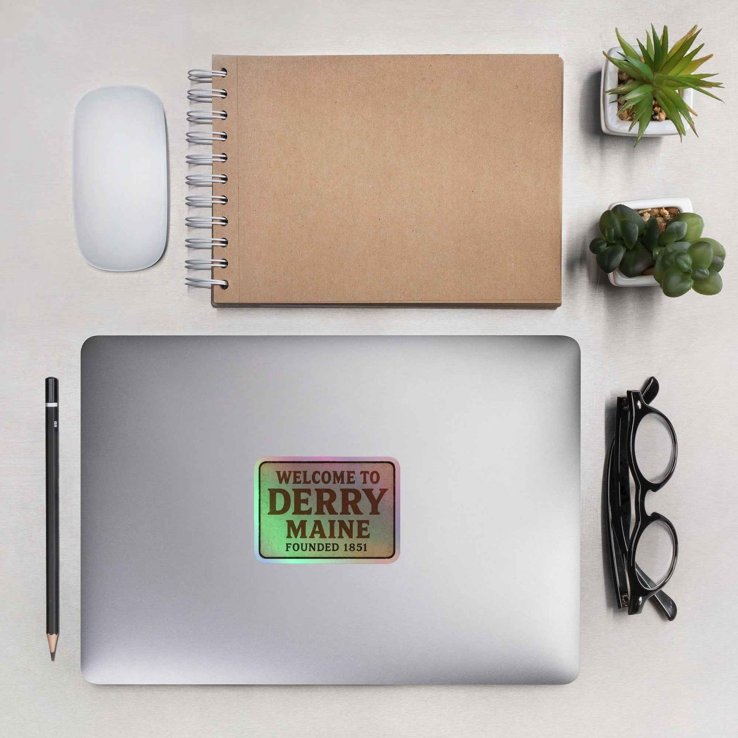 Welcome to Derry, Maine: Founded 1851 Holographic stickers
