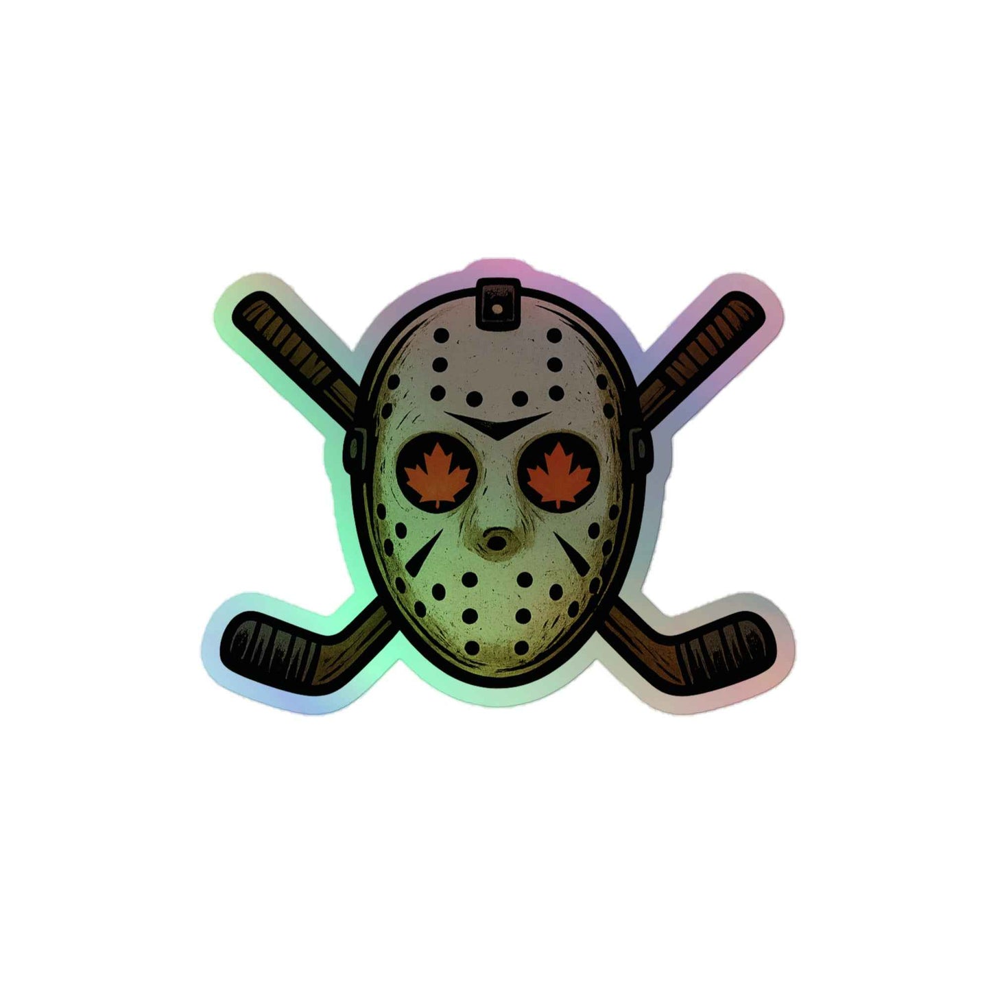 Hockey Mask Haunt Holographic stickers