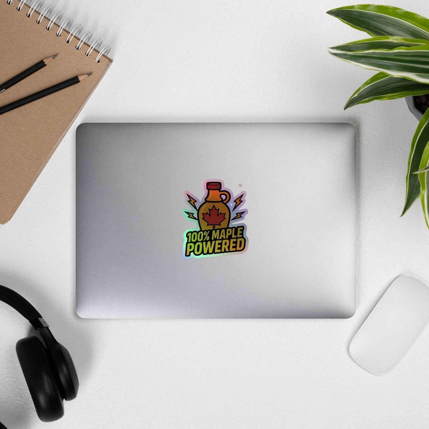100% Maple Powered Holographic stickers