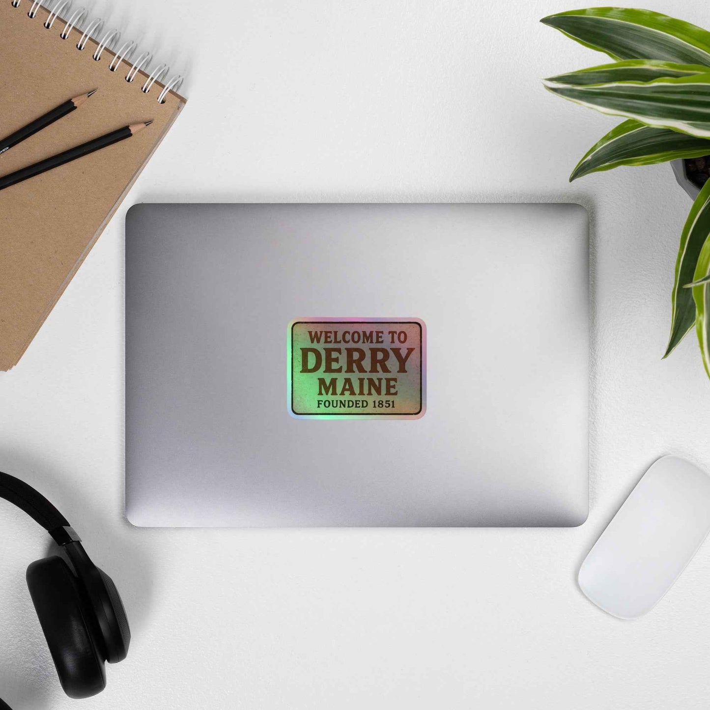 Welcome to Derry, Maine: Founded 1851 Holographic stickers