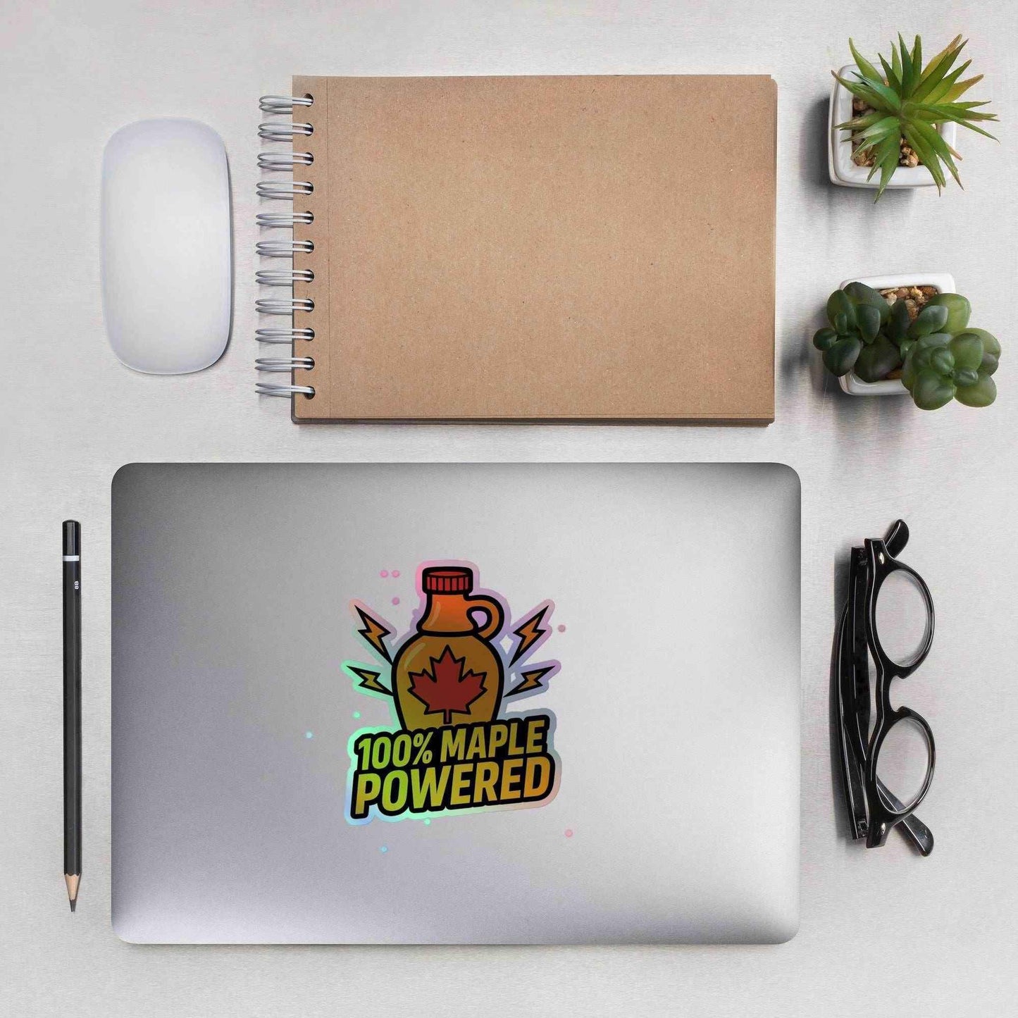 100% Maple Powered Holographic stickers