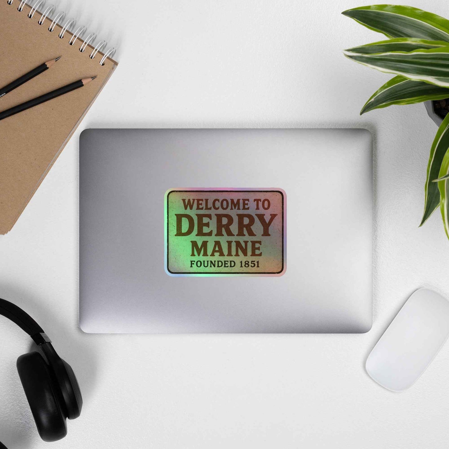 Welcome to Derry, Maine: Founded 1851 Holographic stickers
