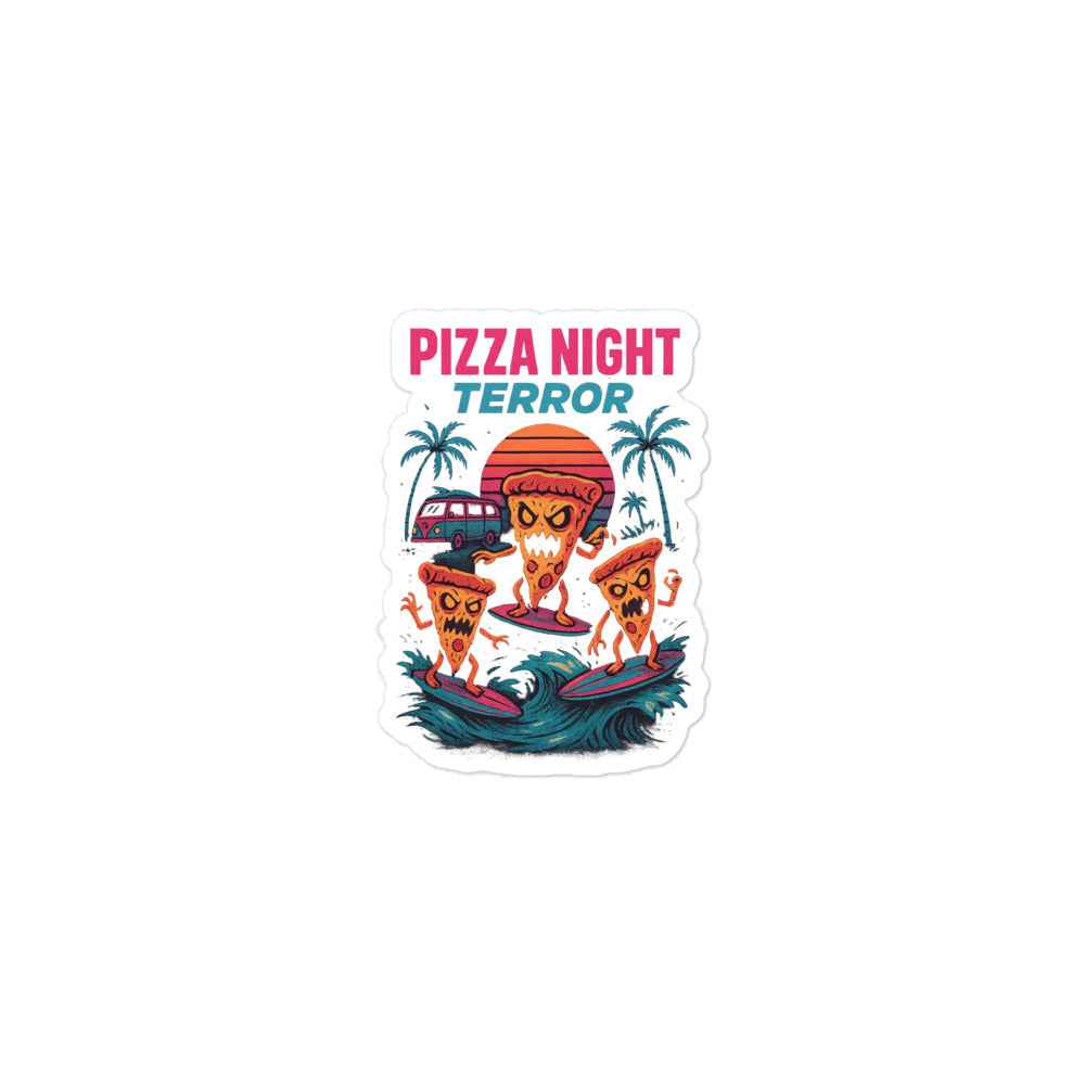 “Surfer Boy Slashers” Pizza Night Terror Bubble-free stickers