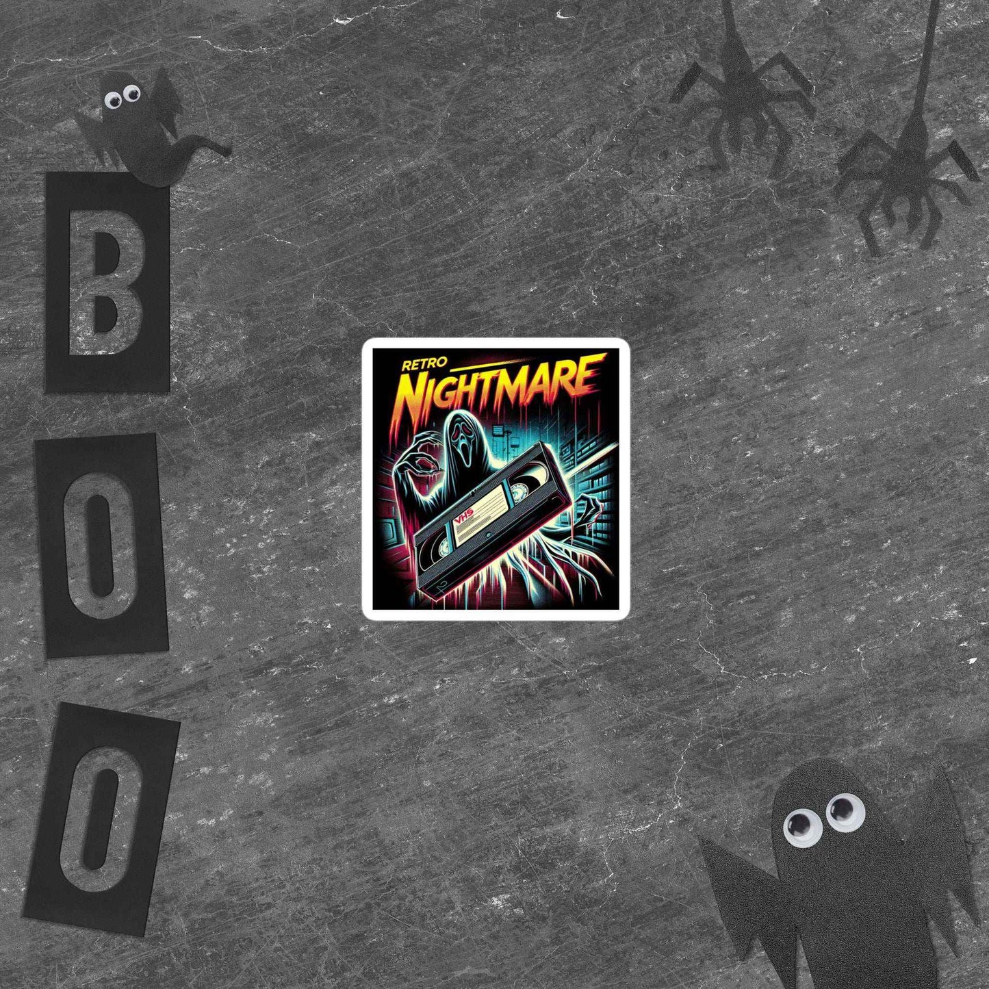 Retro VHS Nightmare Horror Design Bubble-free stickers