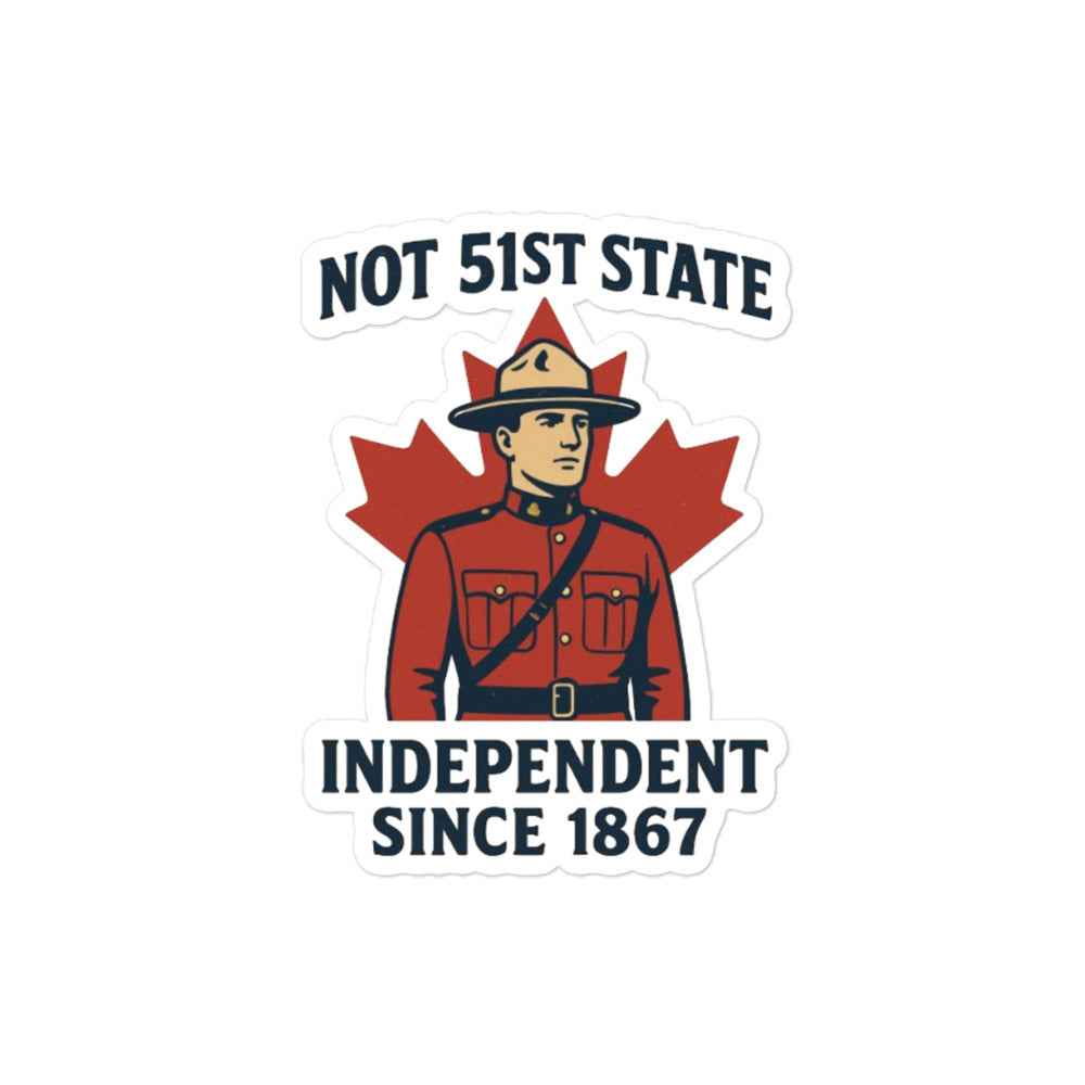Not 51st State Mountie Bubble-free stickers