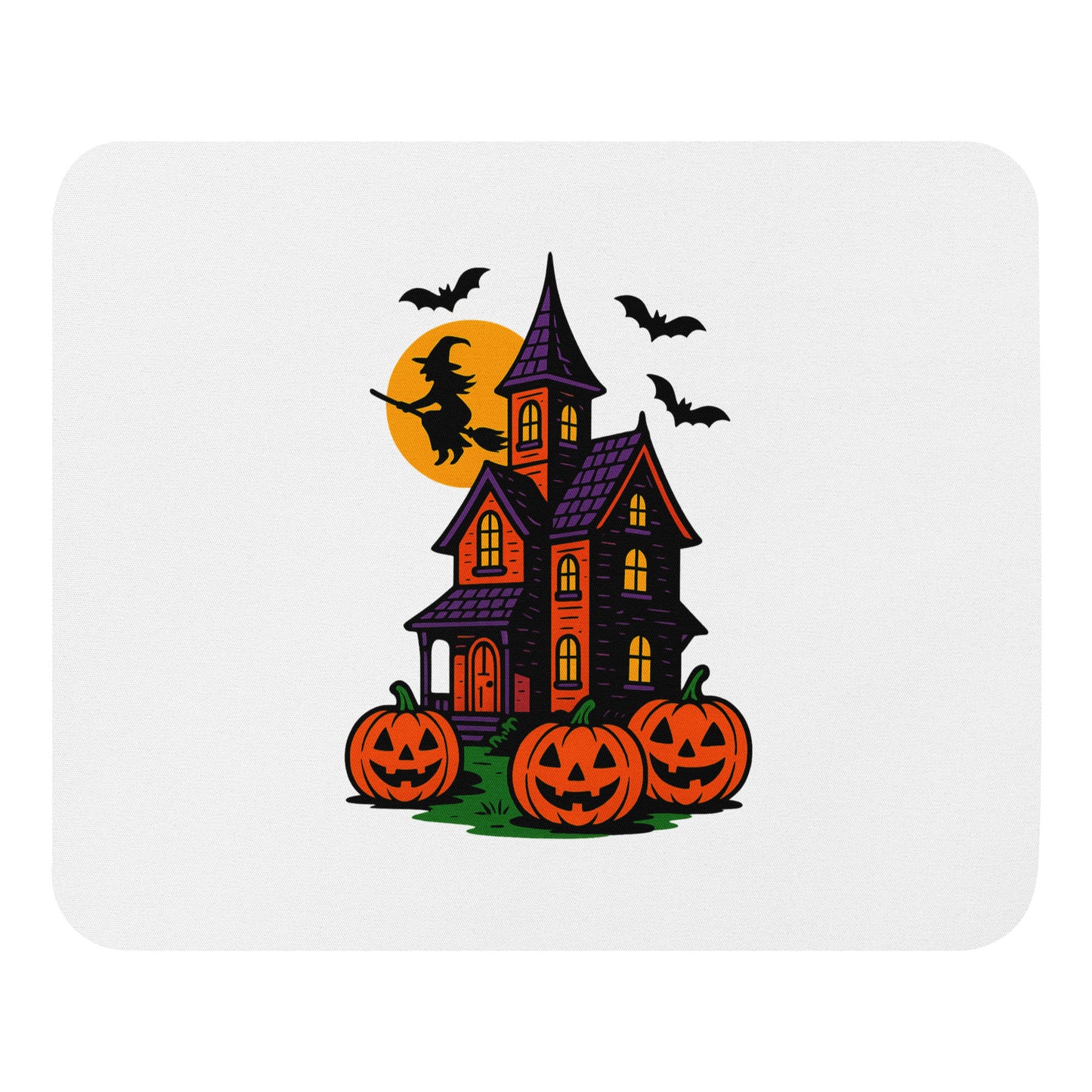 Haunted Halloween House Mouse pad from Rare Plus Apparel – unique movie & pop culture inspired design.
