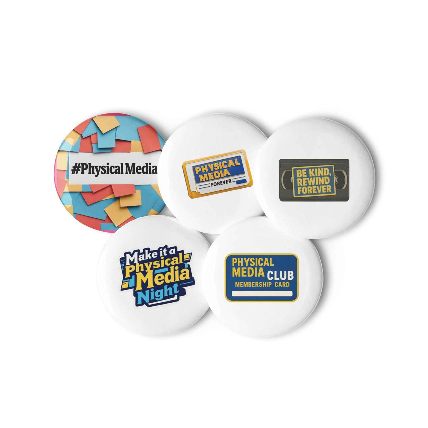 Retro Rewind Pin Set - Nostalgic VHS & Movie Collector Pins for Ultimate Fans