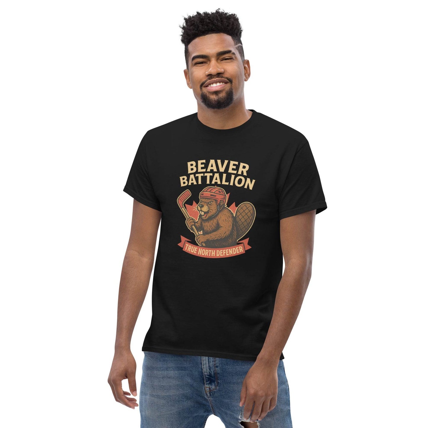 Beaver Battalion – True North Defender Unisex classic tee from Rare Plus Apparel – unique movie & pop culture inspired design.