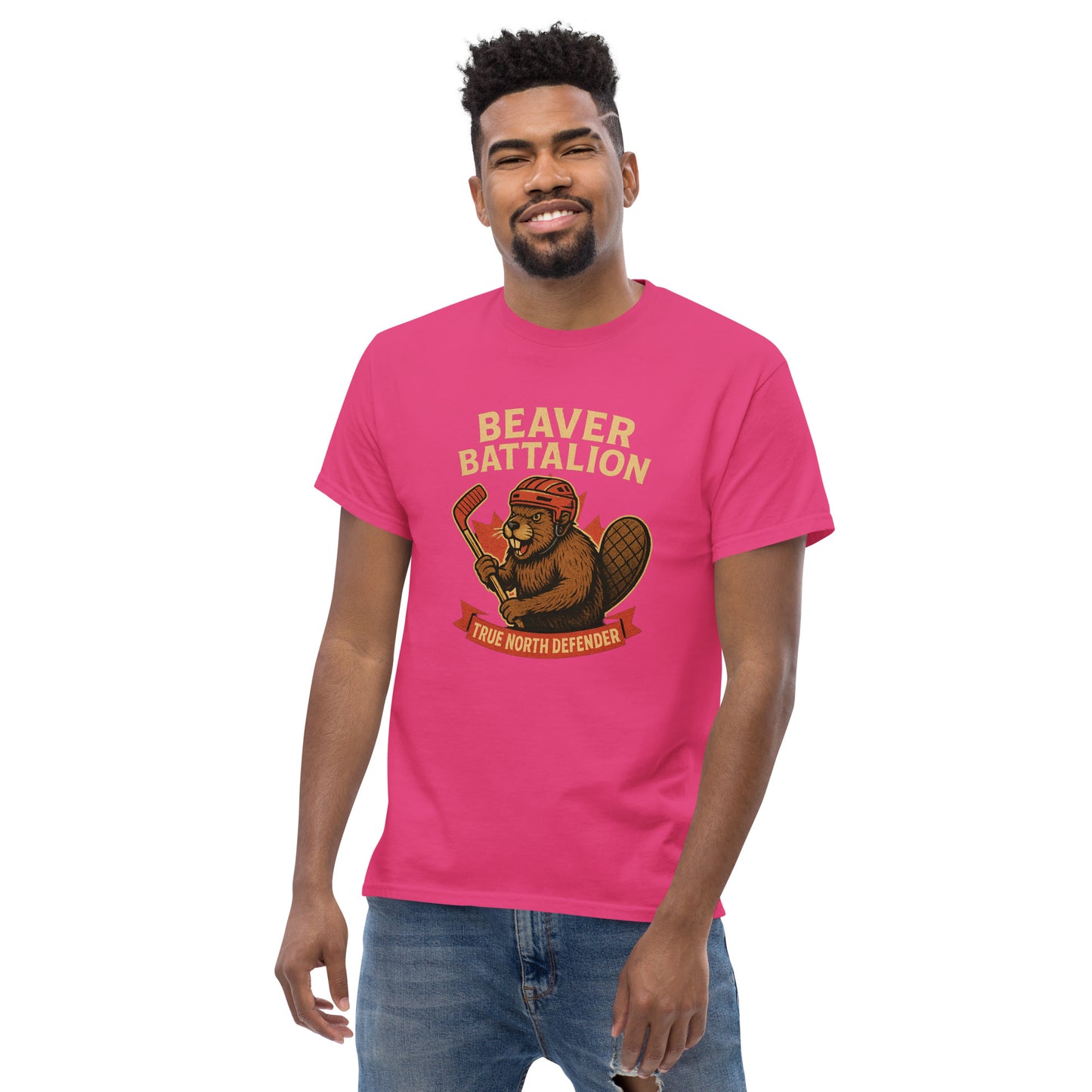 Beaver Battalion – True North Defender Unisex classic tee from Rare Plus Apparel – unique movie & pop culture inspired design.