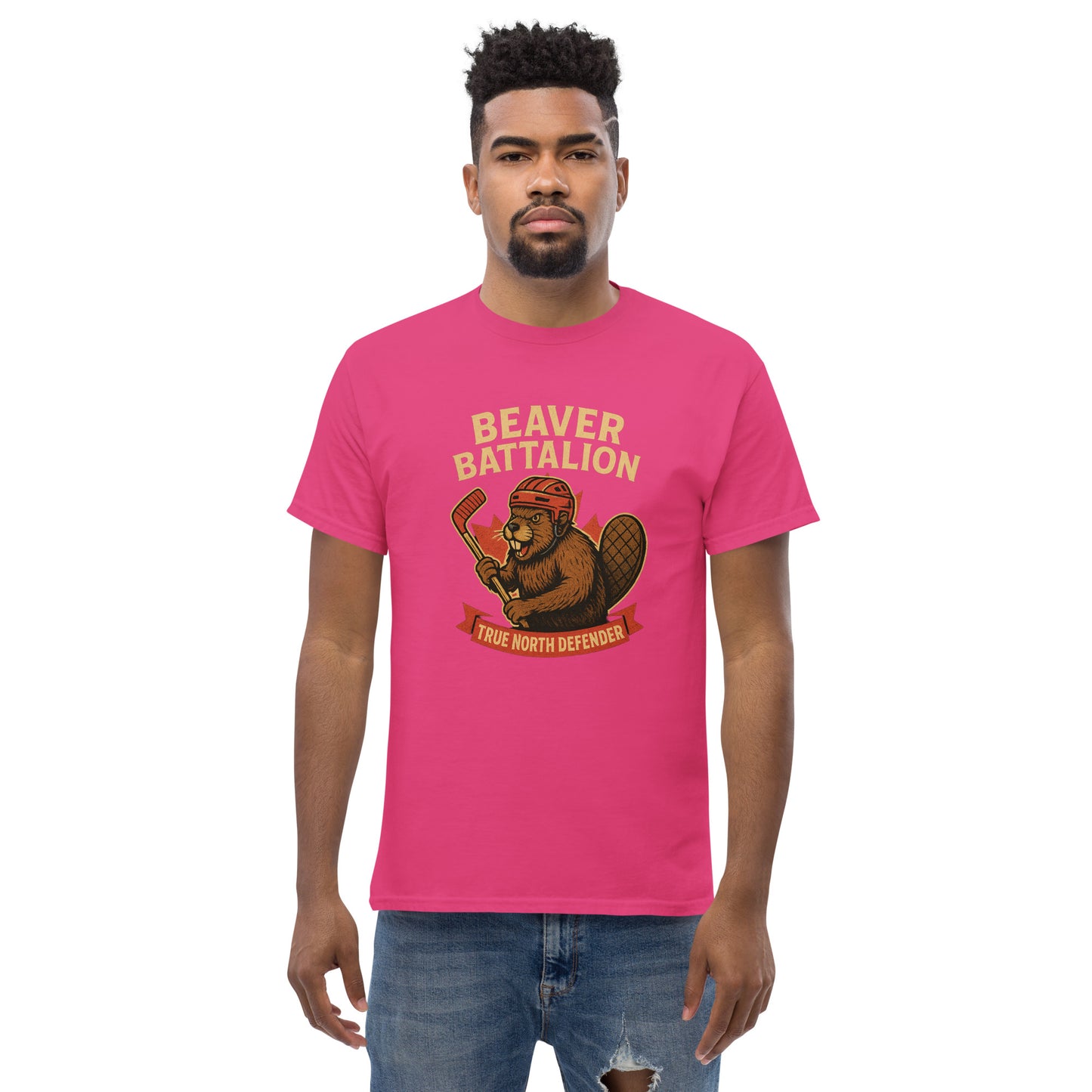 Beaver Battalion – True North Defender Unisex classic tee from Rare Plus Apparel – unique movie & pop culture inspired design.