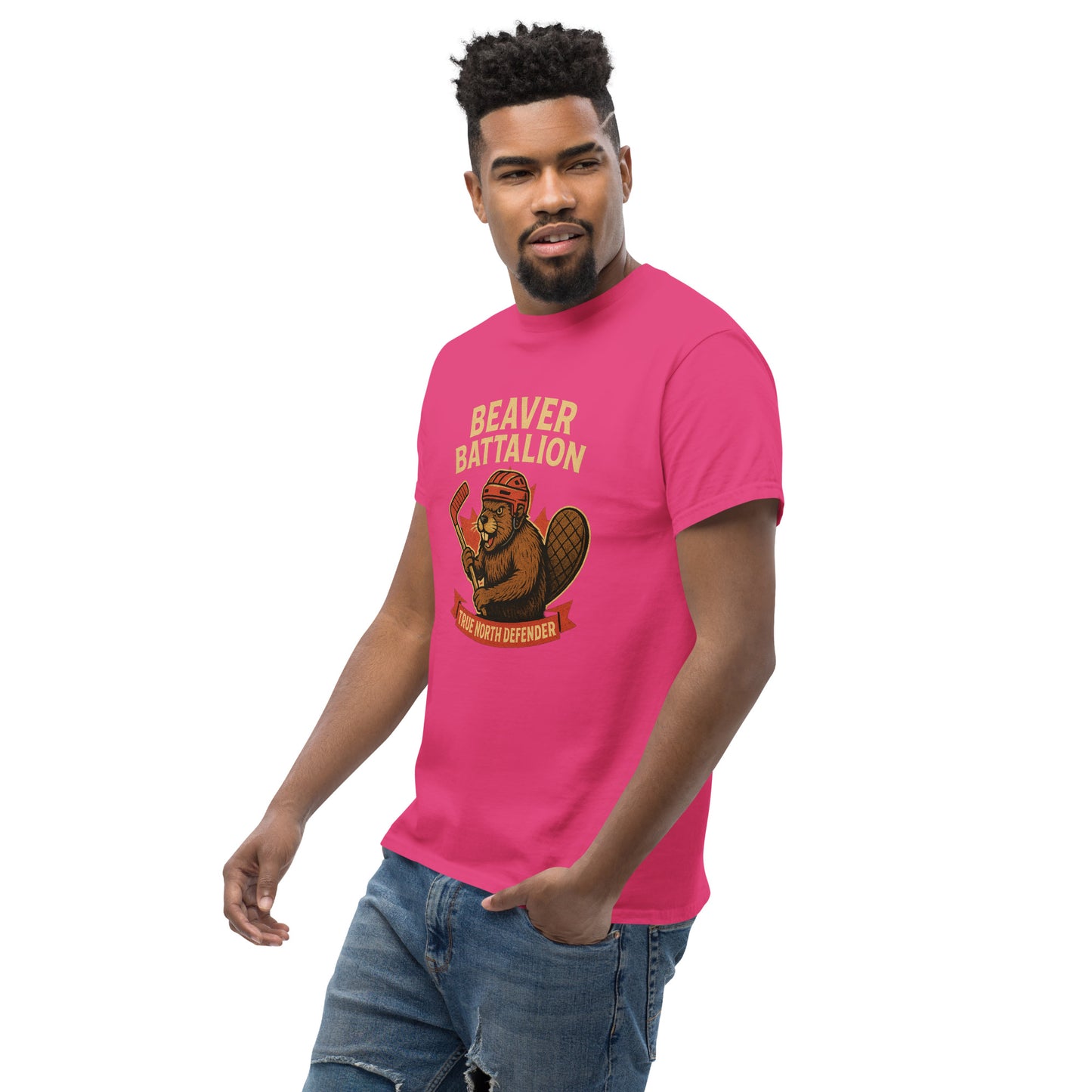 Beaver Battalion – True North Defender Unisex classic tee from Rare Plus Apparel – unique movie & pop culture inspired design.