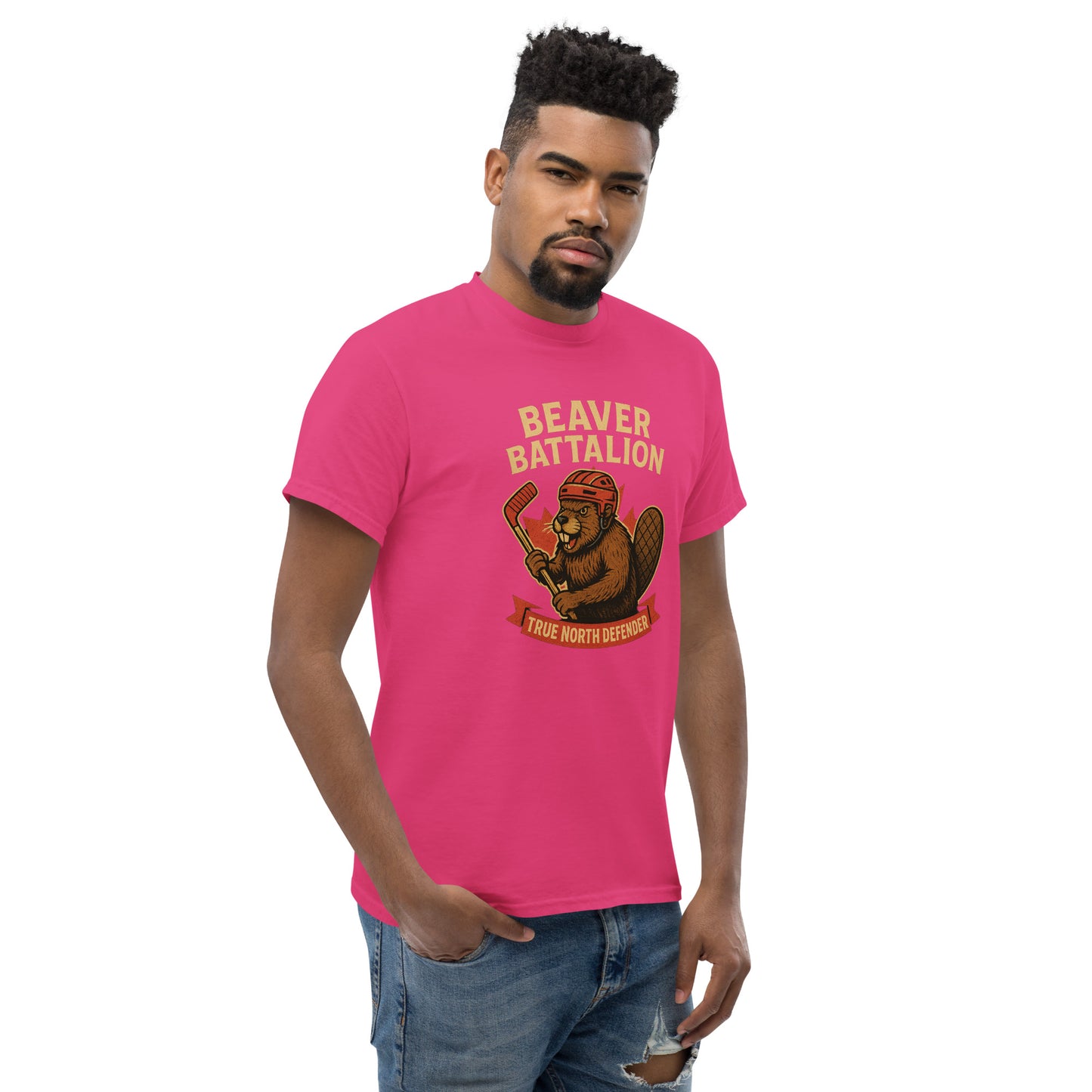 Beaver Battalion – True North Defender Unisex classic tee from Rare Plus Apparel – unique movie & pop culture inspired design.