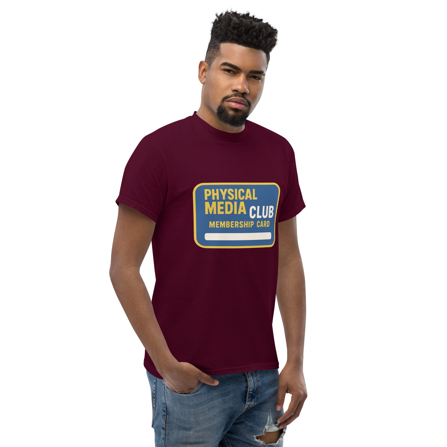 Physical Media Club Unisex classic tee from Rare Plus Apparel – unique movie & pop culture inspired design.