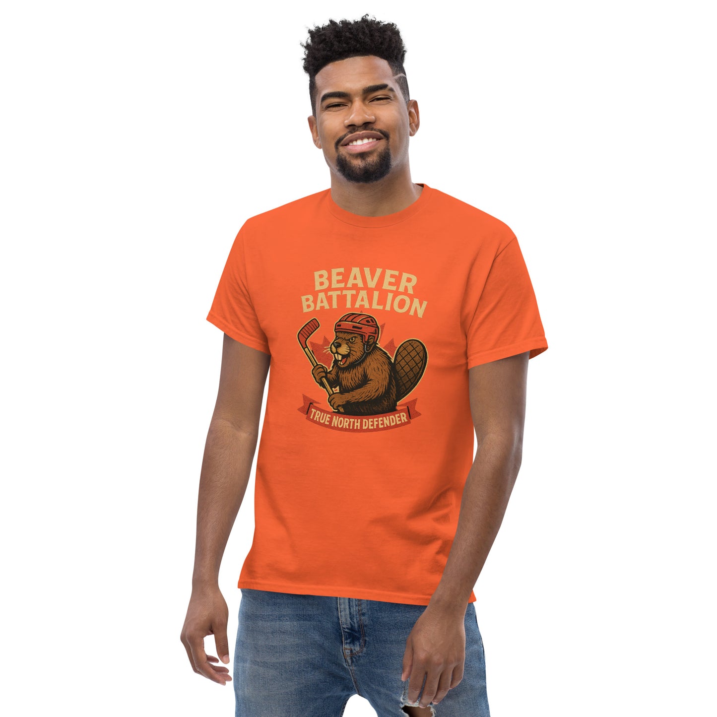 Beaver Battalion – True North Defender Unisex classic tee from Rare Plus Apparel – unique movie & pop culture inspired design.